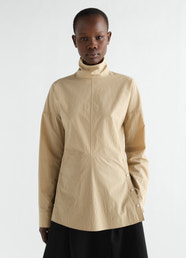 PRESS-STUD BIB TOP IN COTTON CREPE