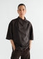 SOFT COLLAR TOP IN DRY SILK