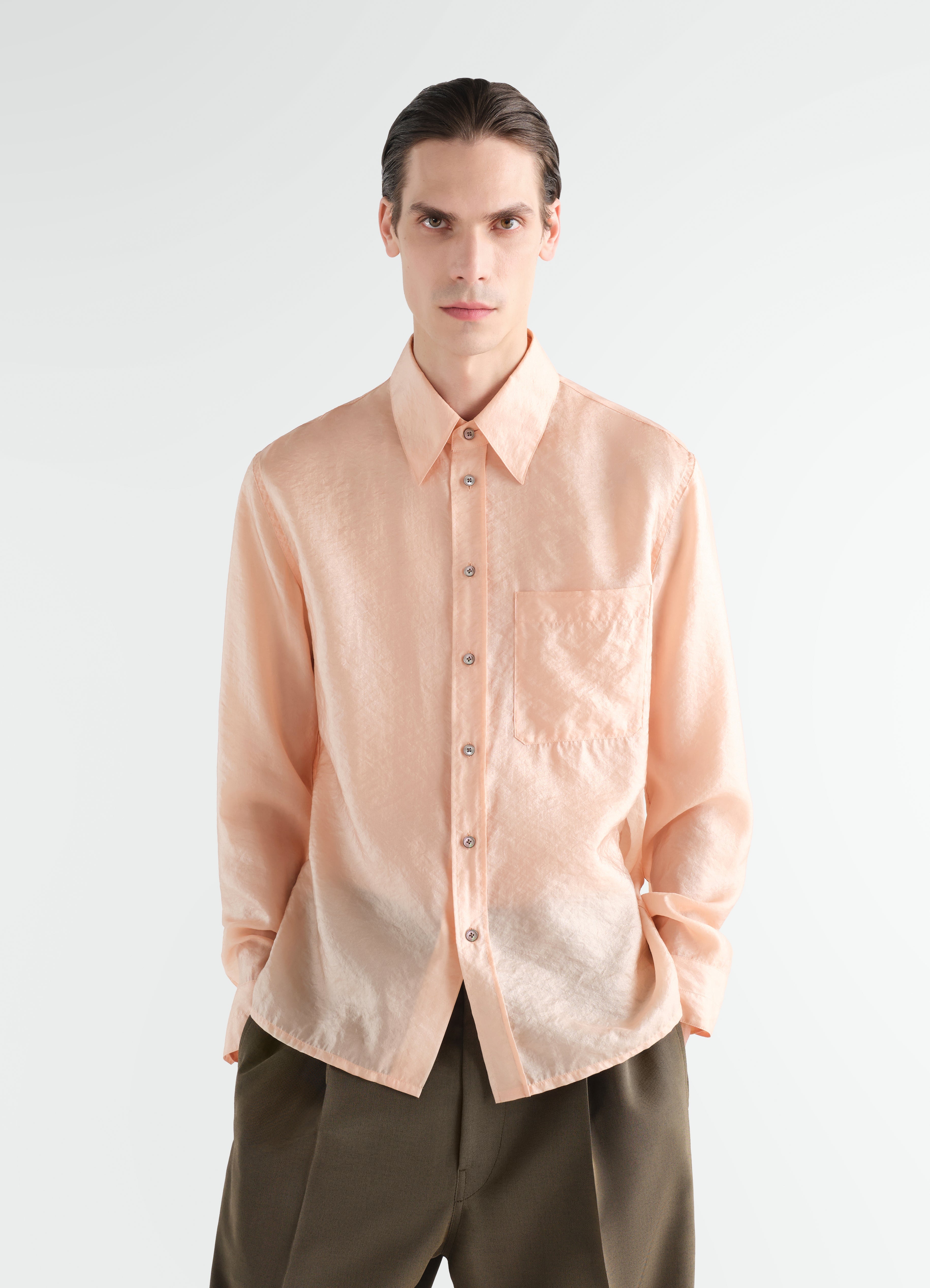 FITTED SHIRT IN SHINY CUPRO