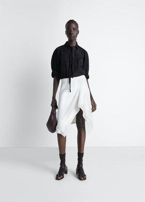 Creased foulard skirt in poly viscose twill