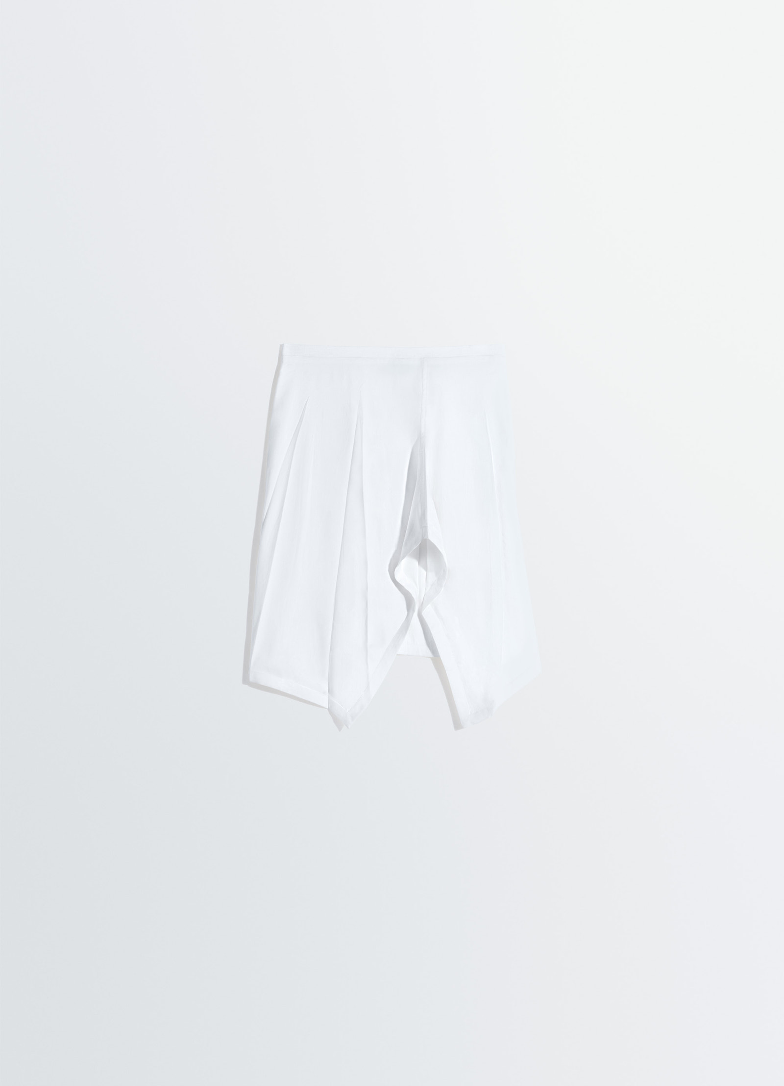 Creased foulard skirt in poly viscose twill