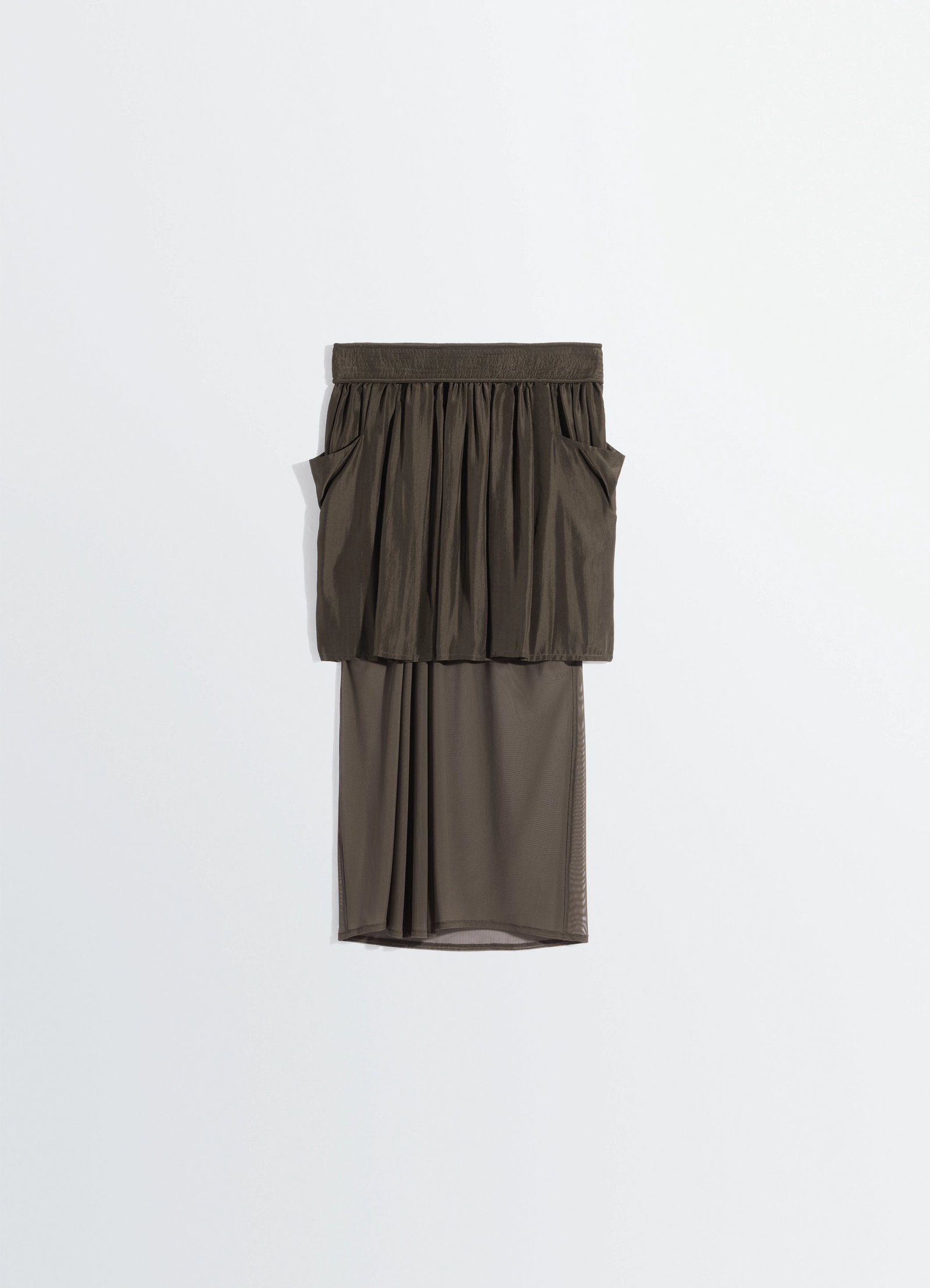 Double layer skirt in silk habotai