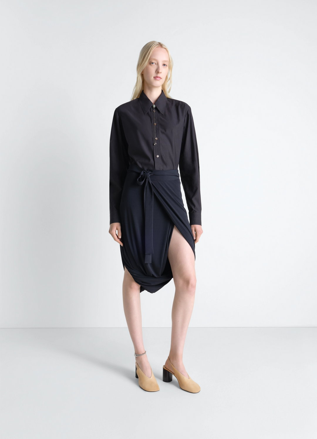 SOFT WRAP SKIRT IN VISCOSE CREPE JERSEY