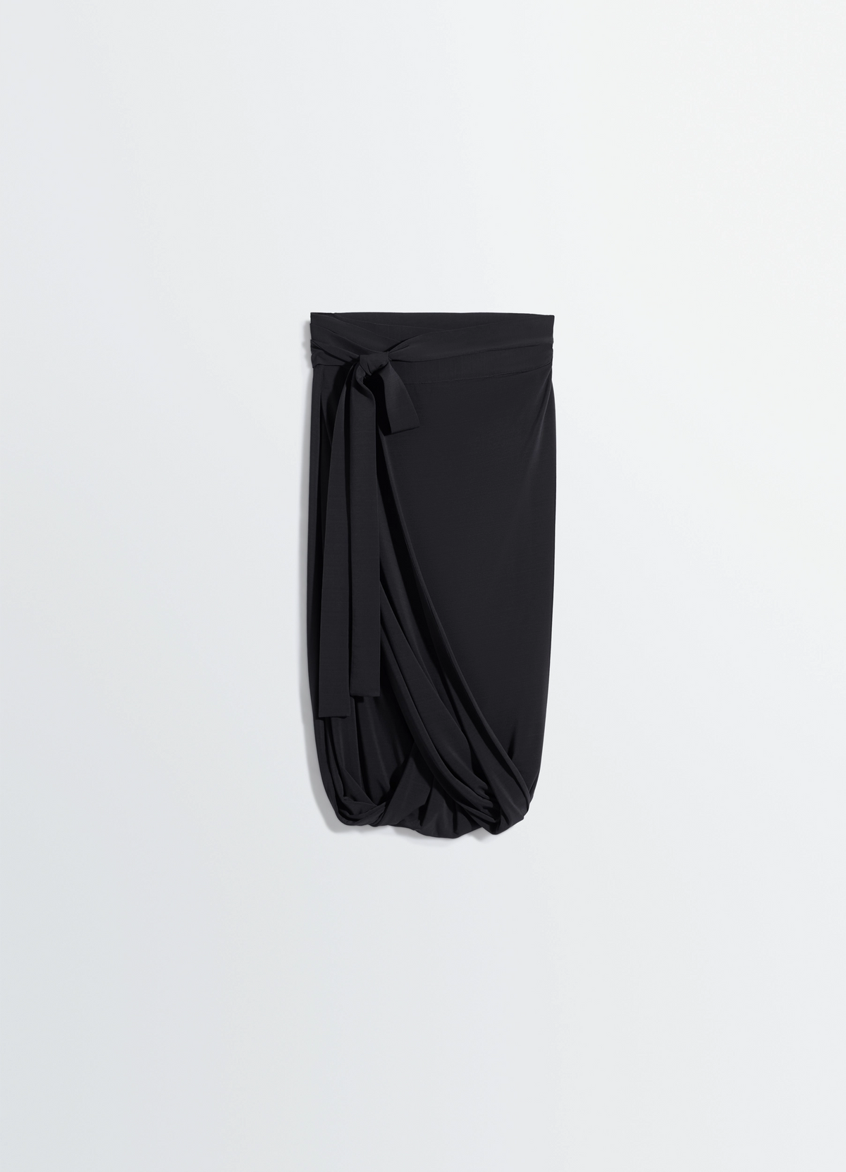 SOFT WRAP SKIRT IN VISCOSE CREPE JERSEY - Charcoal - Viscose Crepe