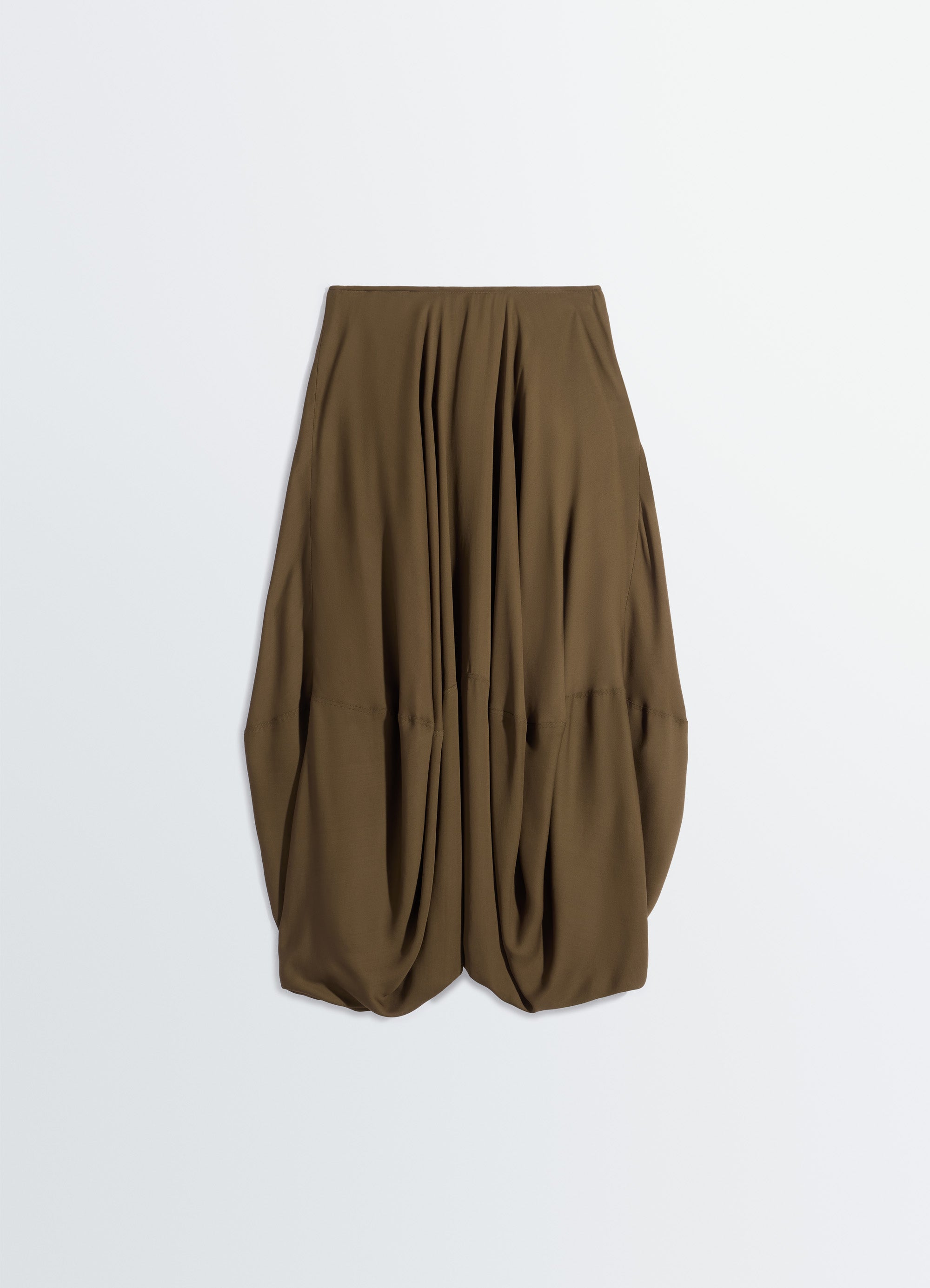 BALLOON SKIRT IN CREPE DE CHINE VISCOSE - Bronze - Crepe de Chine