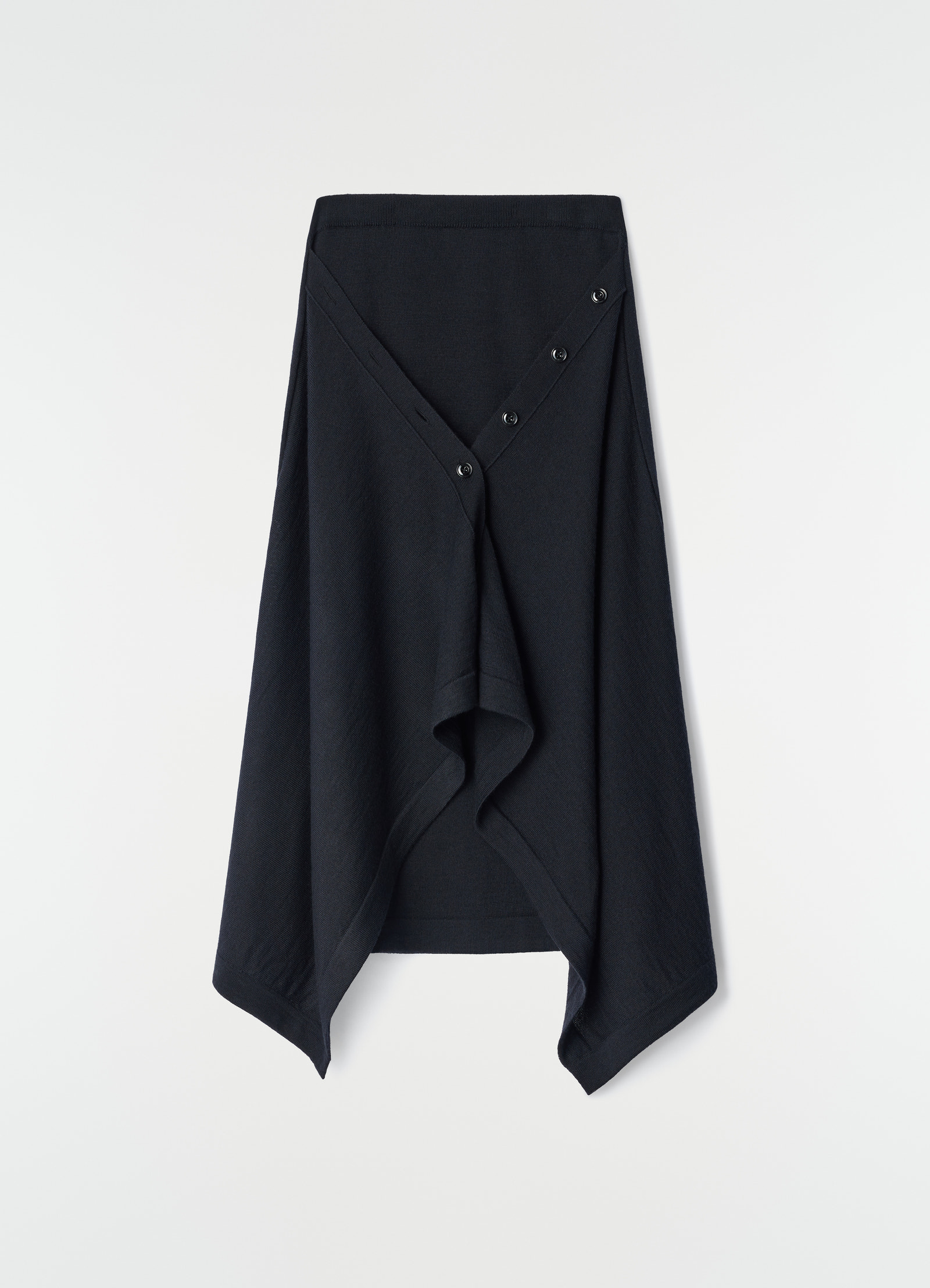 Buttoned skirt in merino wool blend