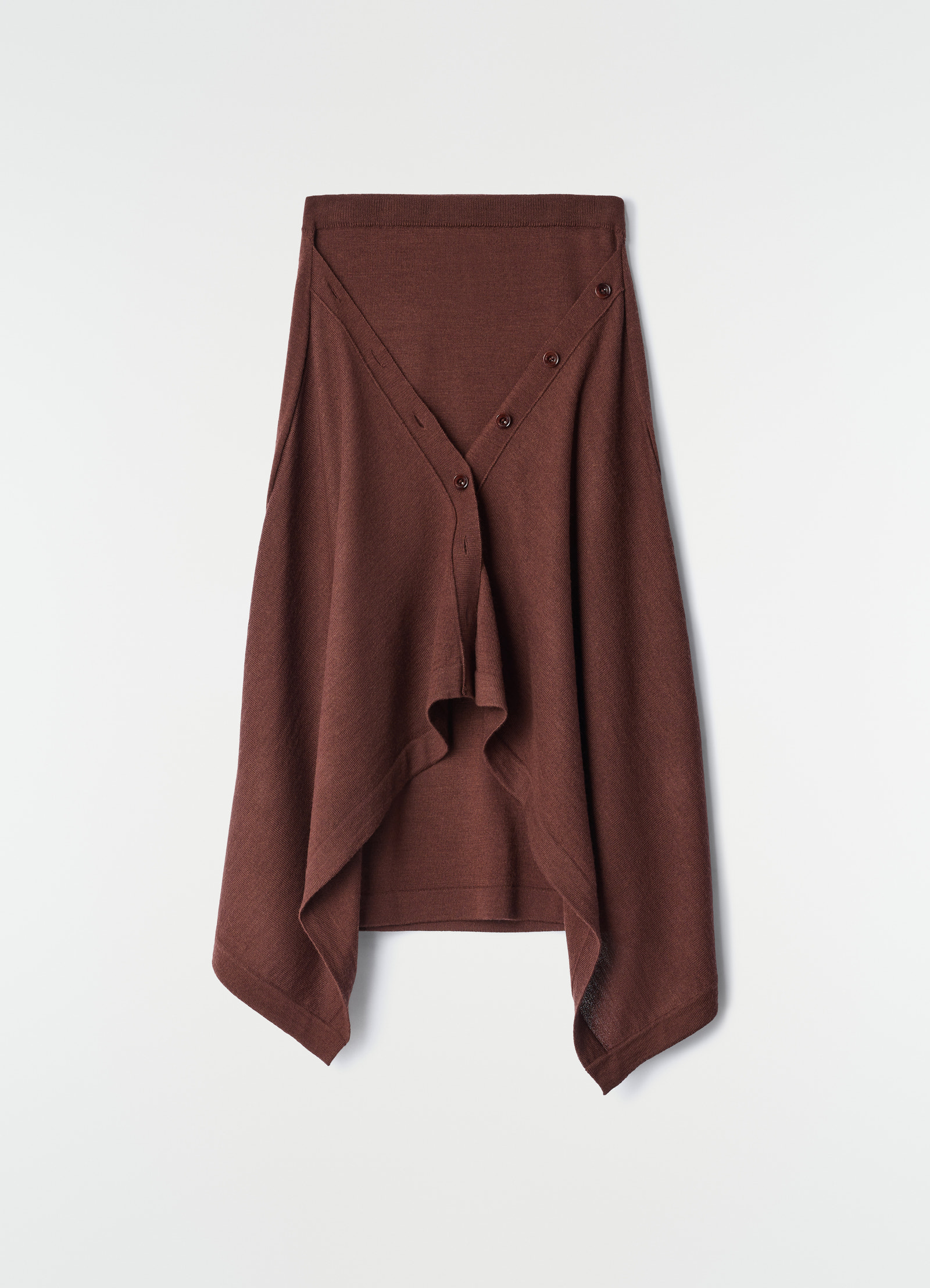 Buttoned skirt in merino wool blend