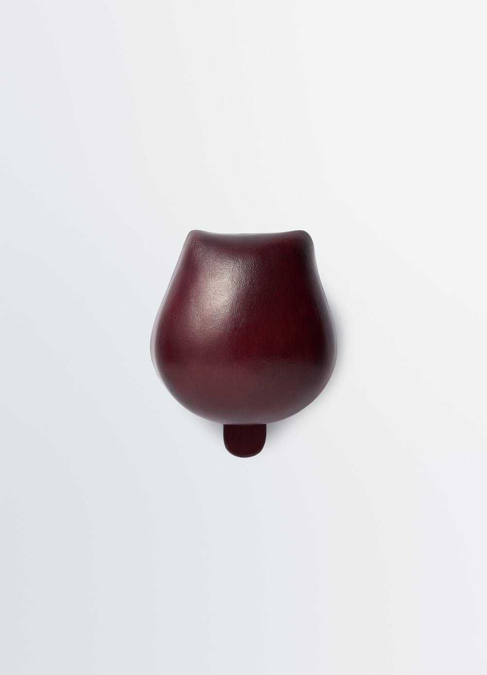 Carlos Castanet Coin Purse in Smooth Patina Leather, product shot, Front view Sculptural organic curves