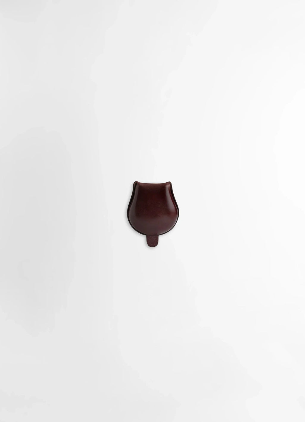 Carlos Peñafiel Castanet Coin Purse in Patina Leather, product shot, back view curved top flap