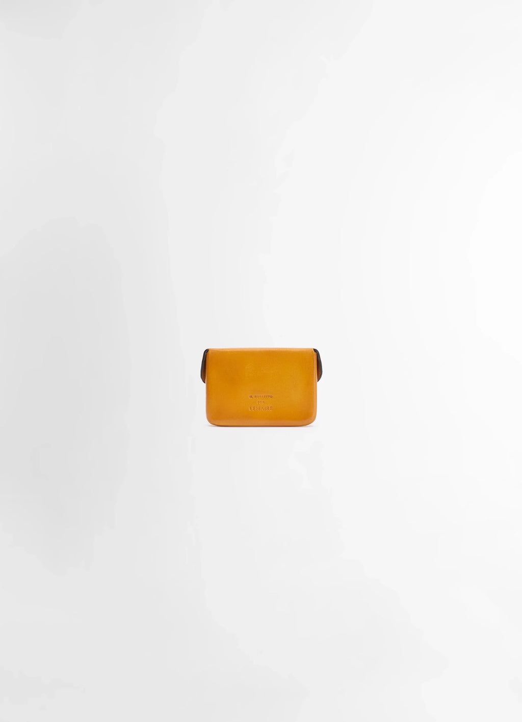 Il Bussetto for Lemaire Card Holder in Vegetable-Tanned Cowhide, product shot, back view embossed brand logo