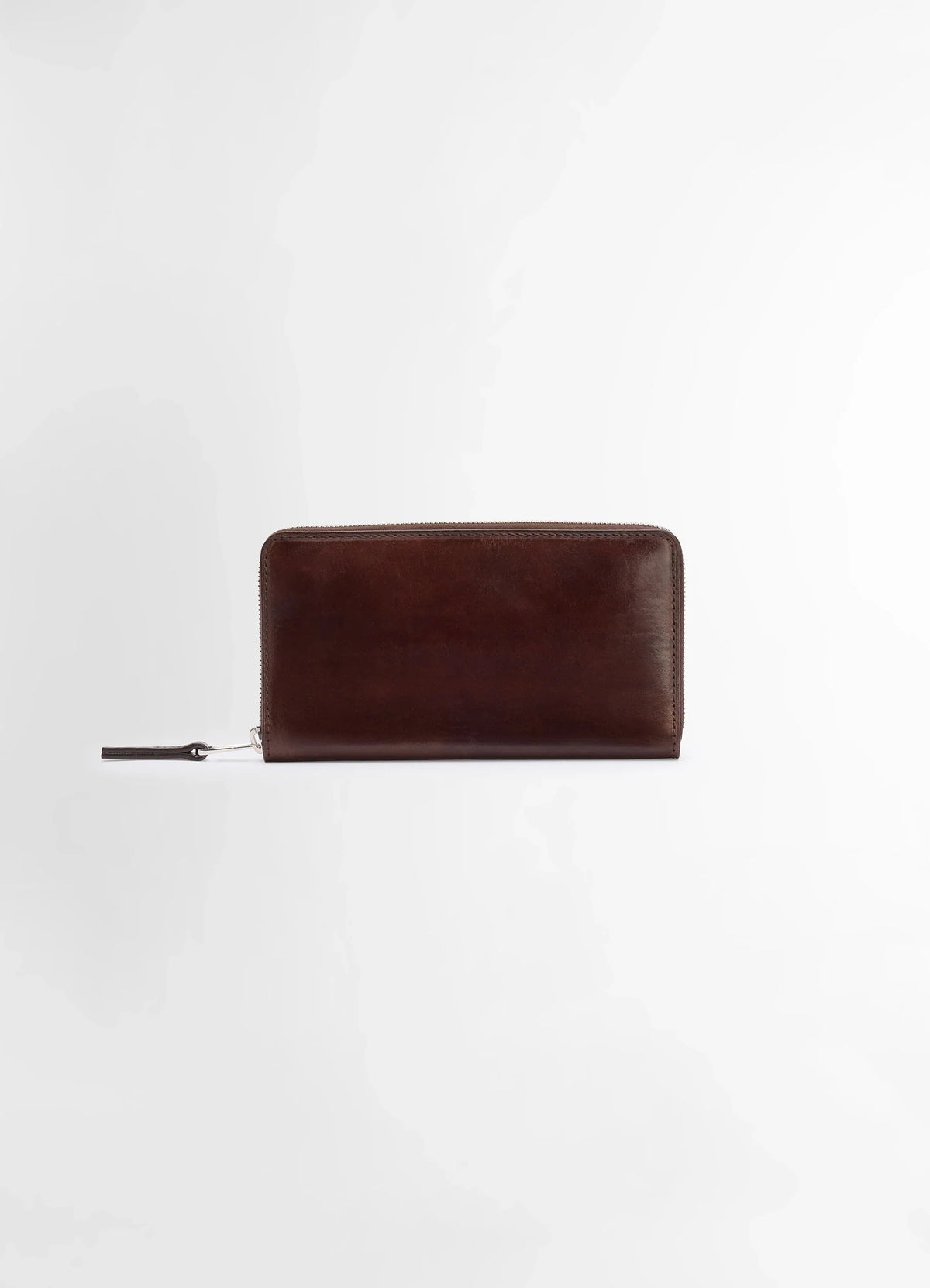 Patina Zip Continental in Soft Black Leather, product shot, Side view Rectangular with zipper