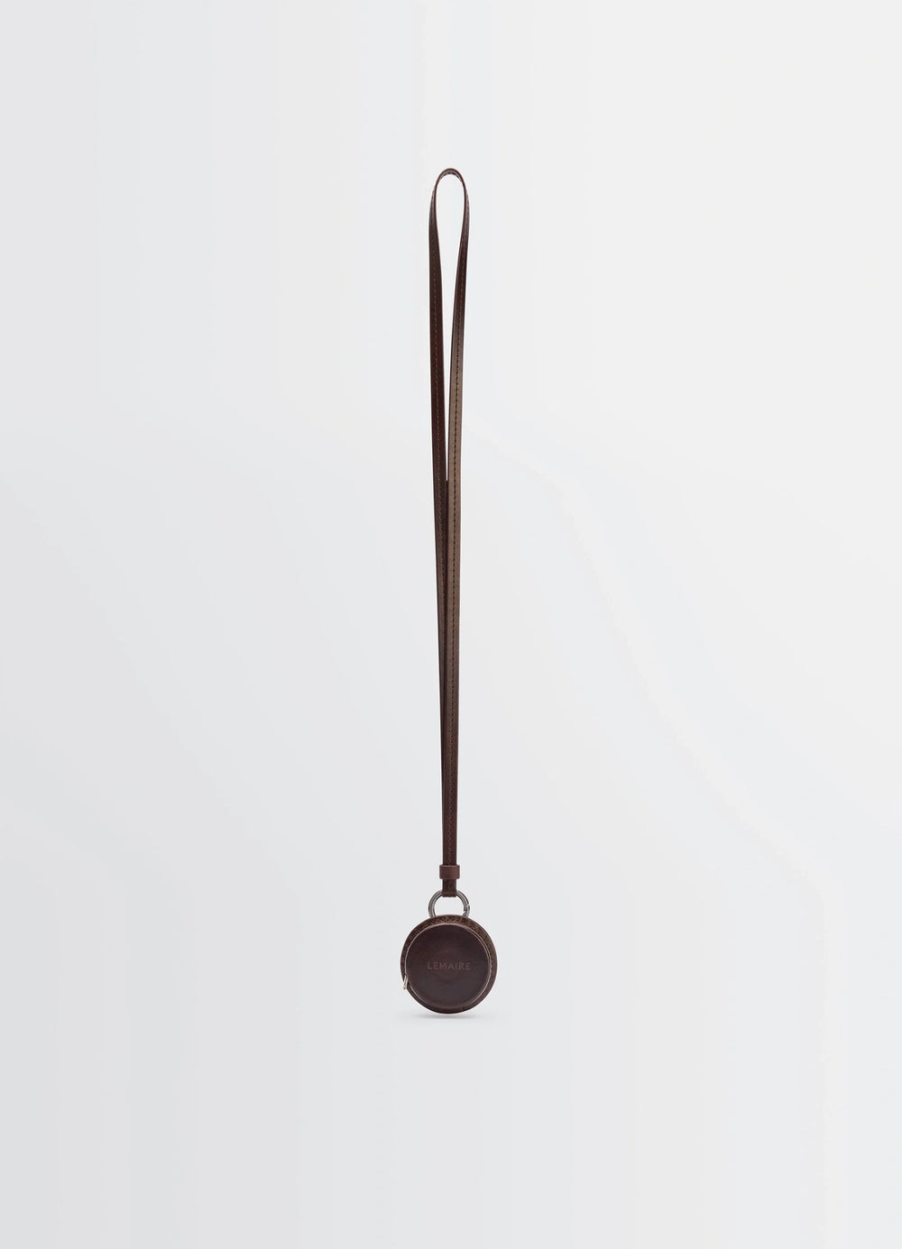 Lemaire Molded Tape Necklace in Patinated Silver LWG-certified Leat, product shot, Front view Sculptural lightweight design