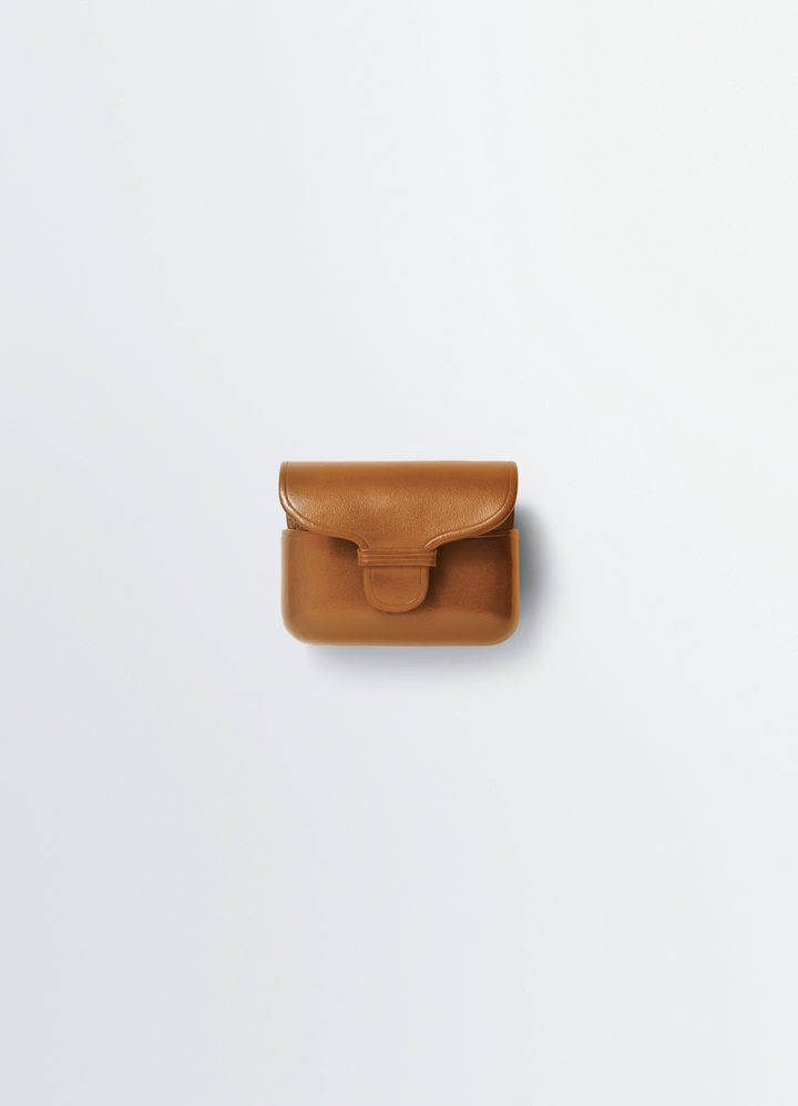 CROSS-BODY CROISSANT COIN PURSE - Chalk - Soft Grained Leather