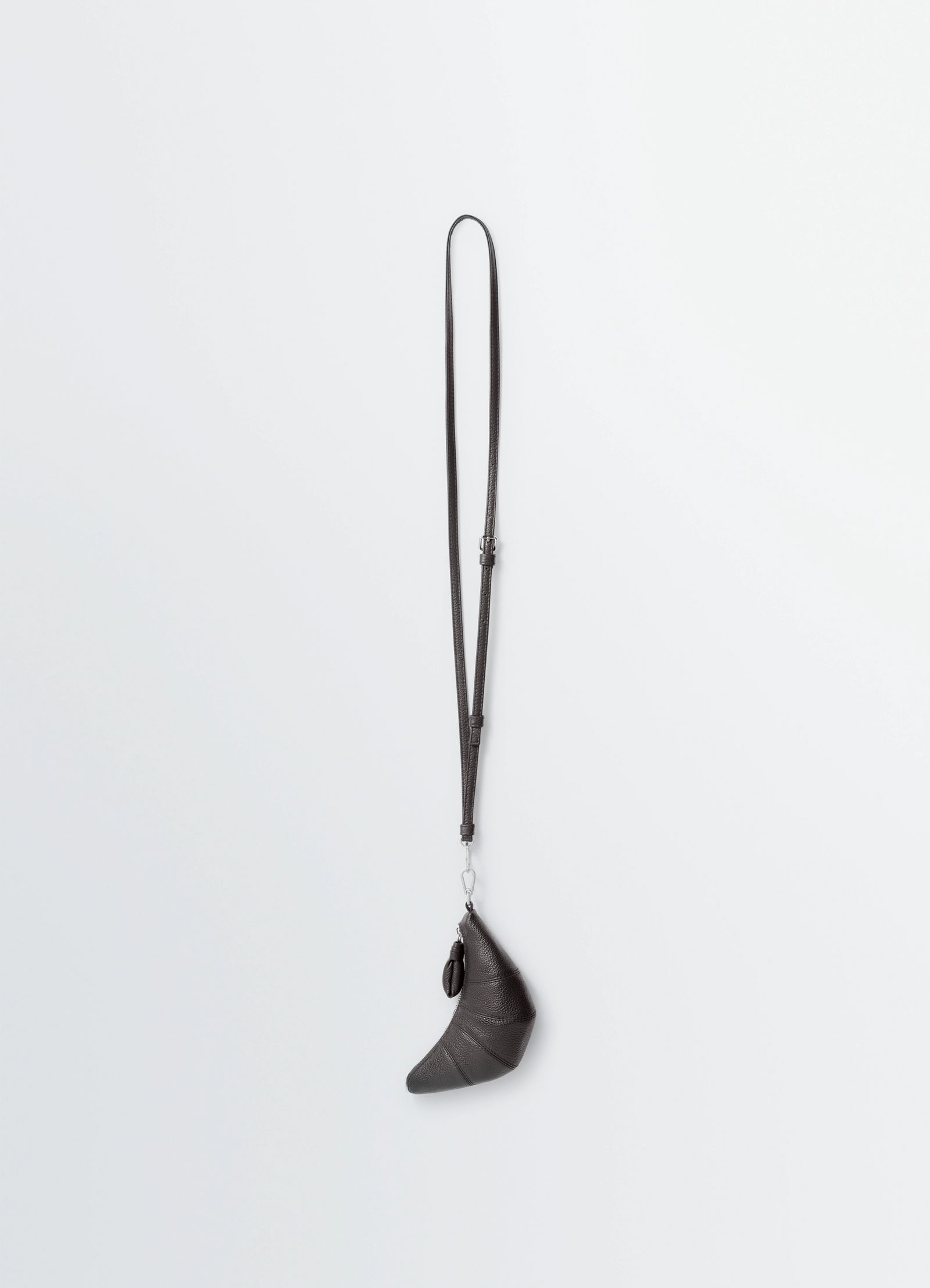 CROSS-BODY CROISSANT COIN PURSE IN LEATHER - Dark Chocolate - Soft CROSS-BODY CROISSANT COIN PURSE IN LEATHER - Dark Chocolate - Soft