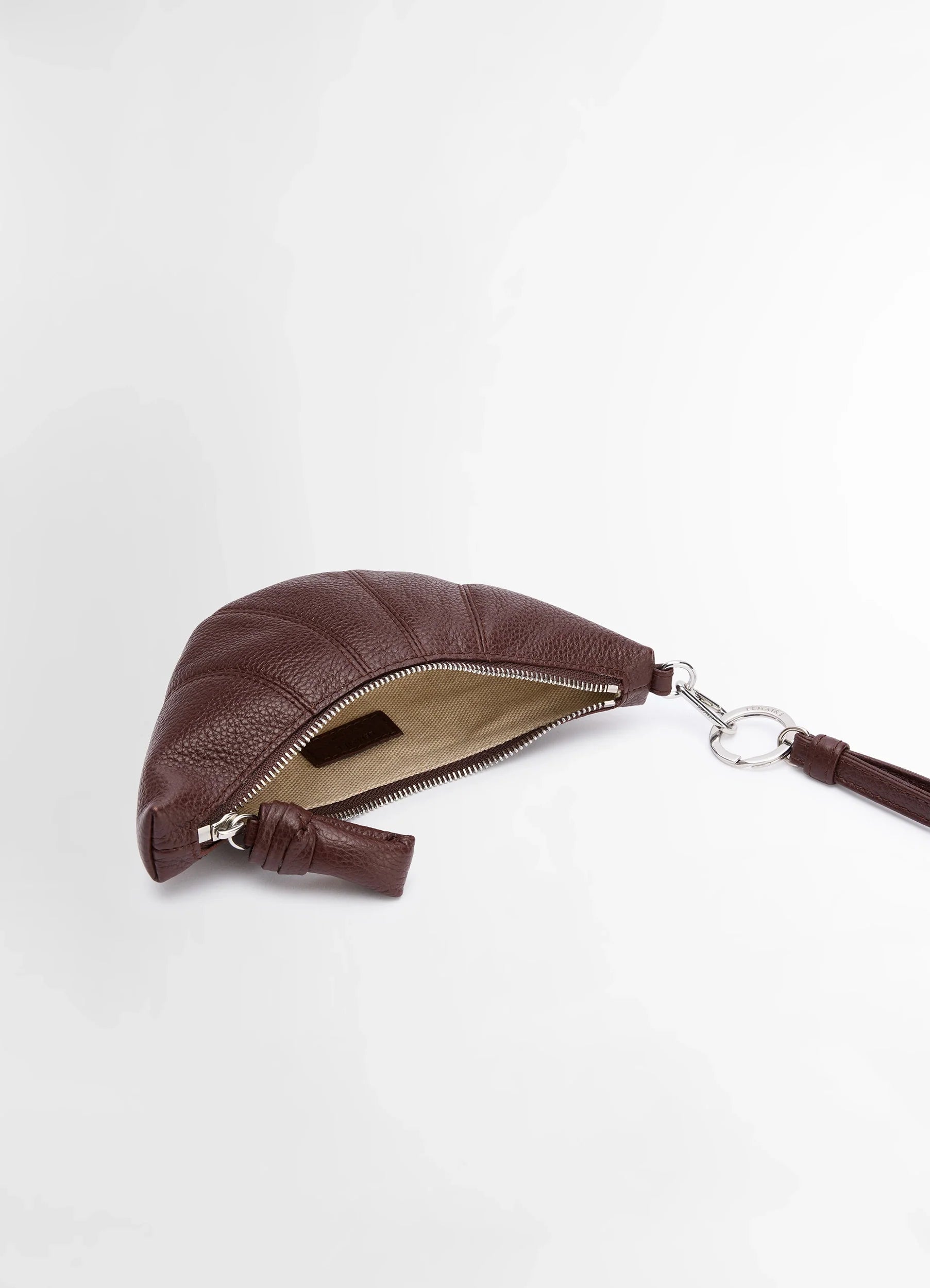 Roasted Pecan Crossbody Croissant Coin Purse | LEMAIRE Roasted Pecan Crossbody Croissant Coin Purse | LEMAIRE