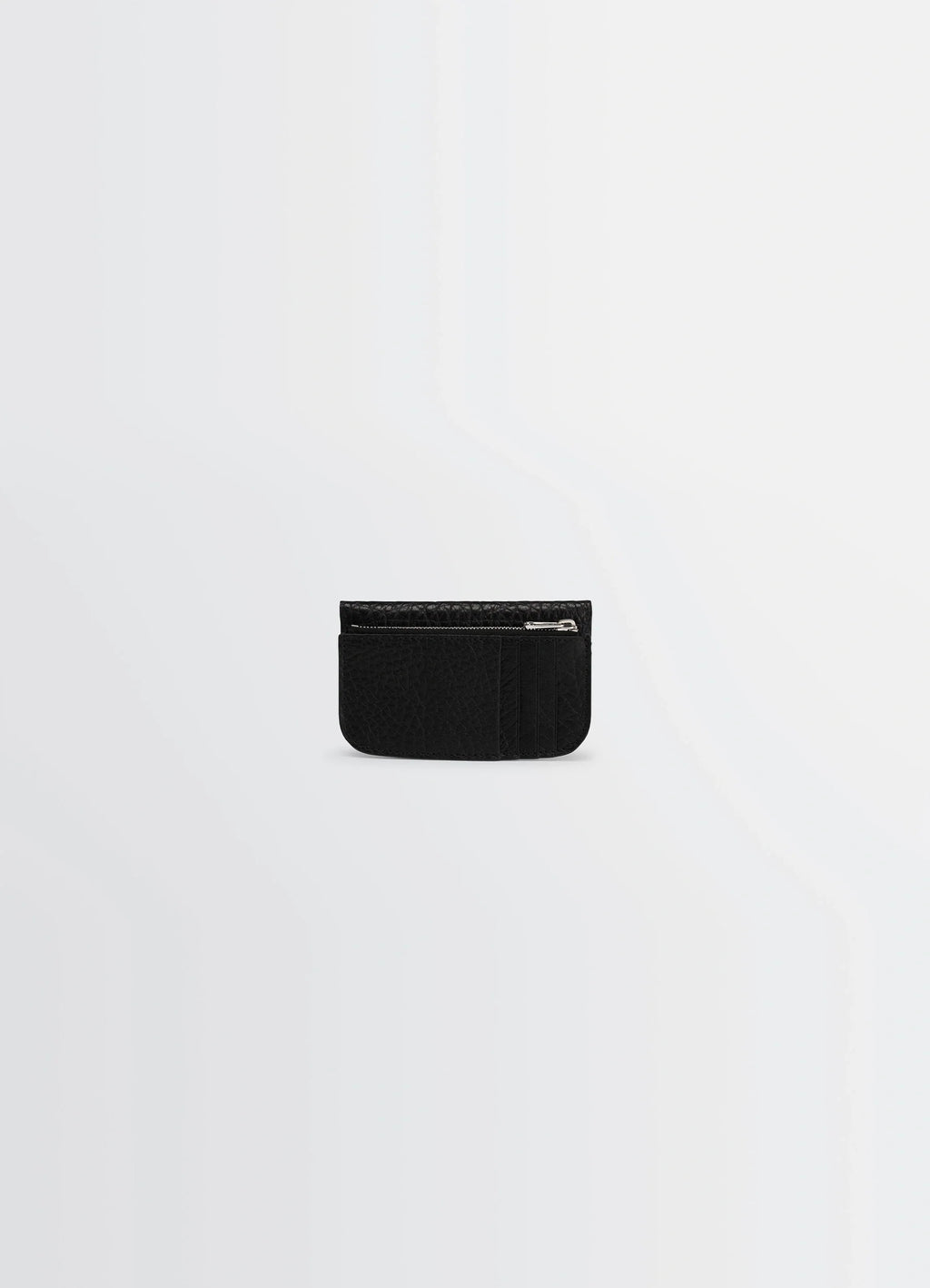 Lemaire Soft Tab Card Holder in Glossy Vegetable-Tanned Leather, product shot, side view rounded edges