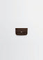 Soft Tab Card Holder Coin Purse in Grained Leather, product shot, Front view Textured appearance