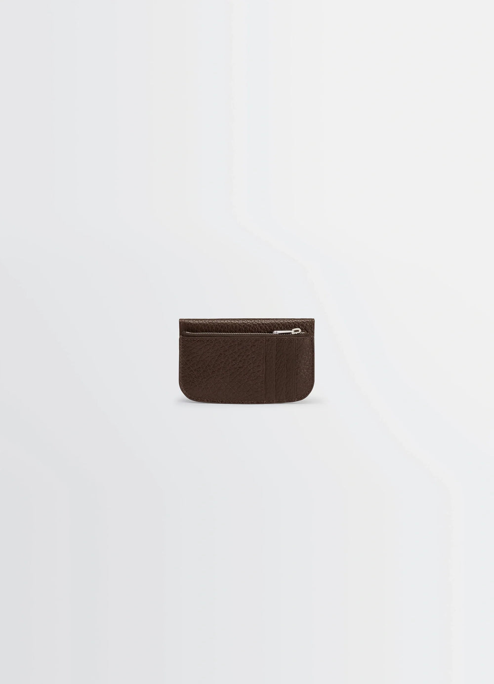 Soft Tab Card Holder Coin Purse in Grained Leather, product shot, back view compact design visible