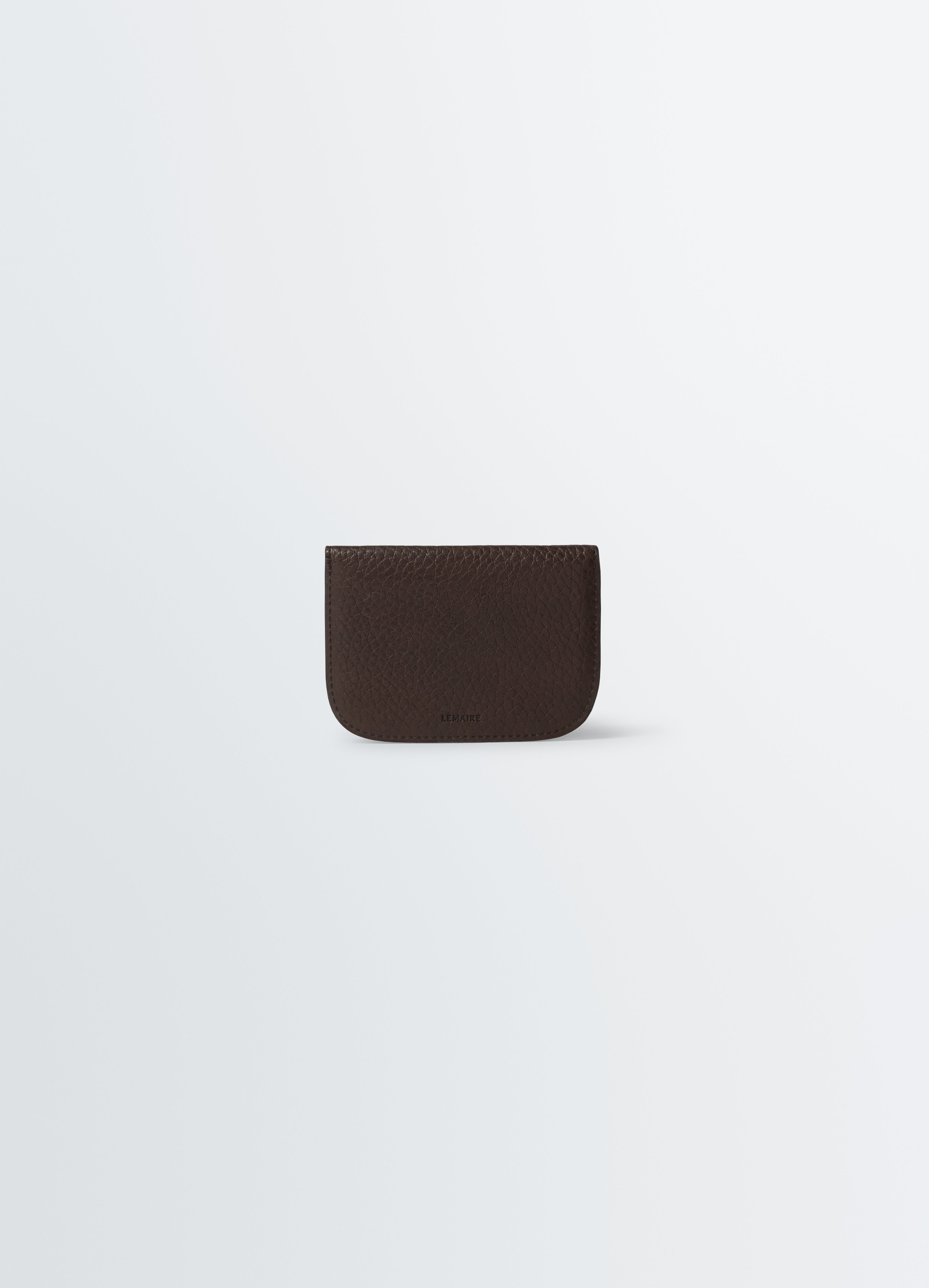 SOFT TAB CARD HOLDER IN LEATHER - Dark Chocolate - Grained Cow
