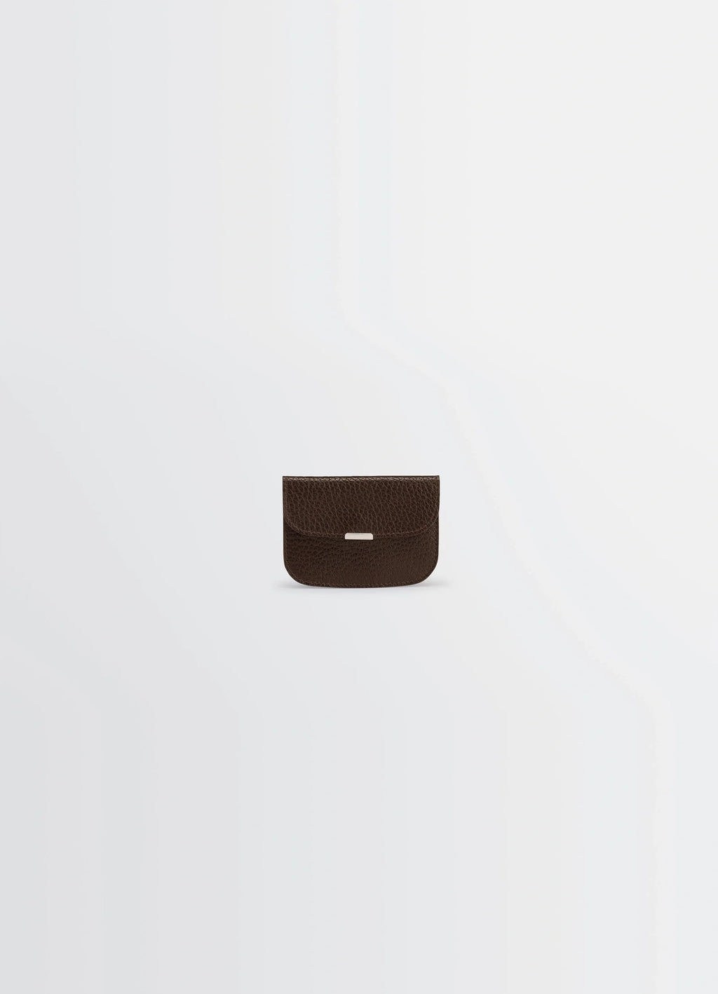 Soft Tab Card Holder in Grained Leather, product shot, Front View Textured Appearance