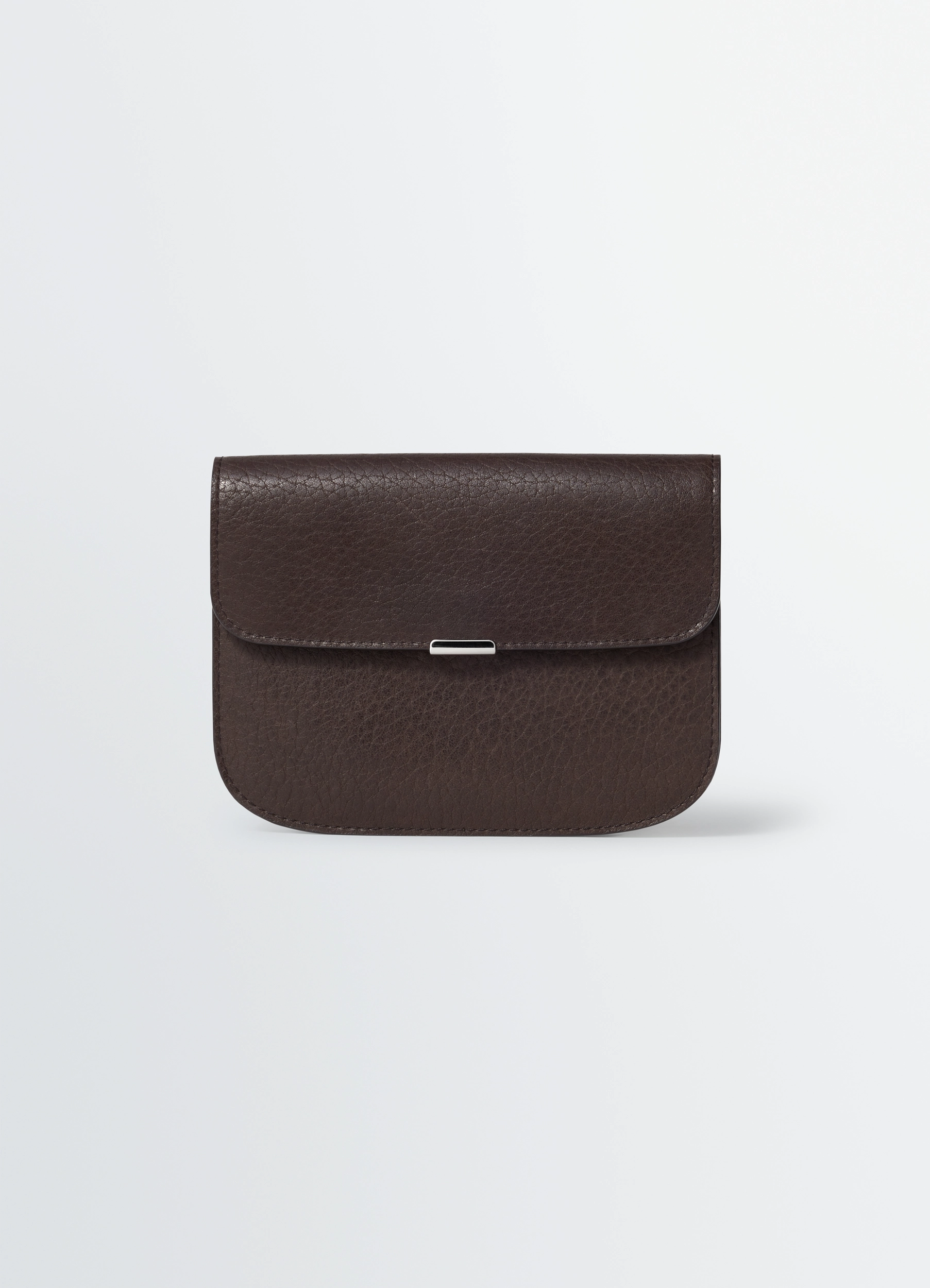 SOFT TAB WALLET IN LEATHER - Dark Chocolate - Grained Cow Leather SOFT TAB WALLET IN LEATHER - Dark Chocolate - Grained Cow Leather