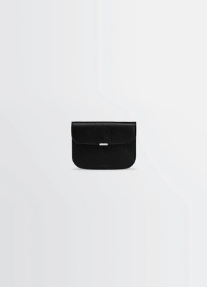Lemaire Soft Tab Wallet in Glossy vegetable-tanned leather, product shot, Front view Compact design