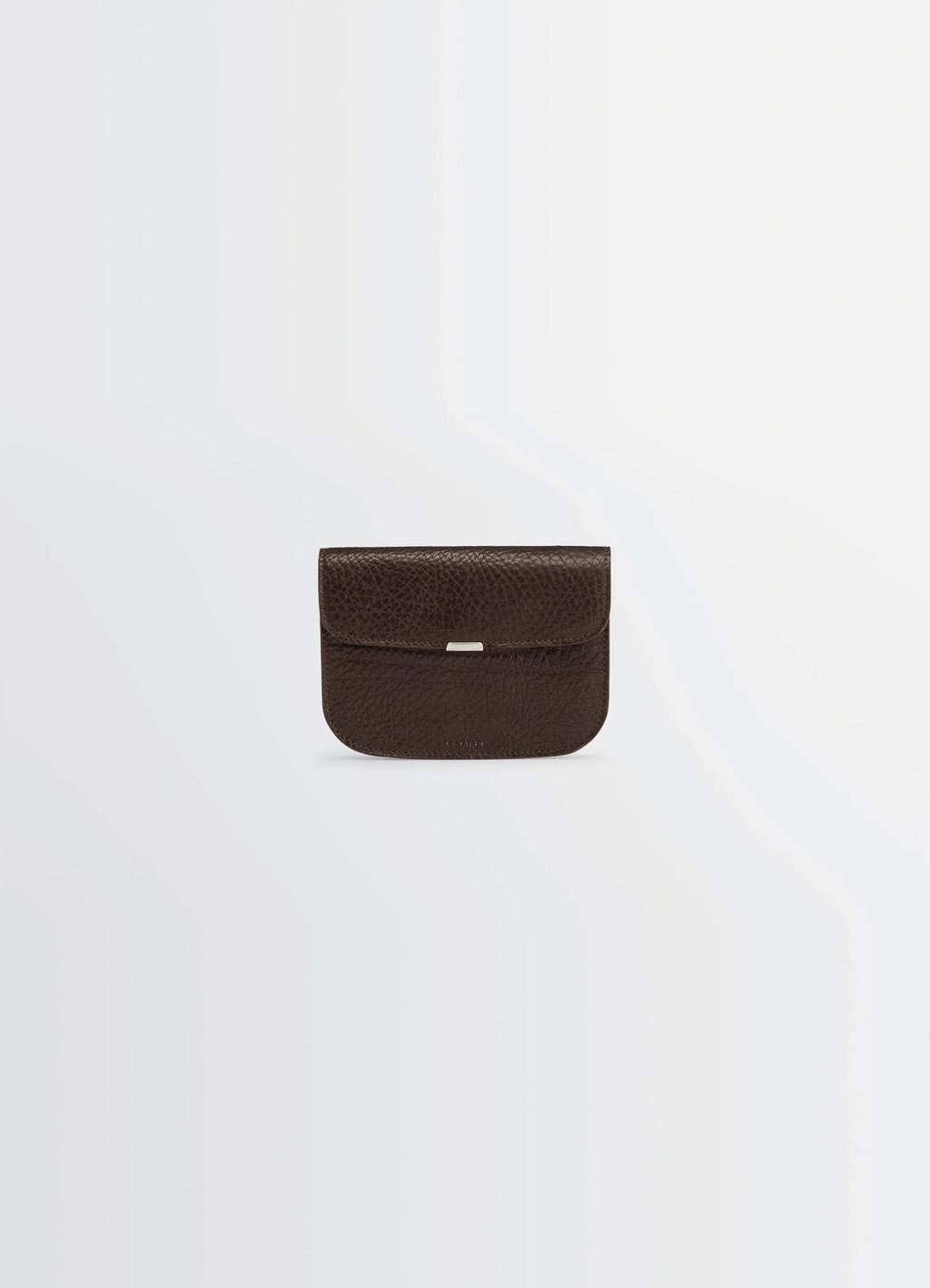 Lemaire Soft Tab Wallet in Grained Leather, product shot, Front view Textured finish