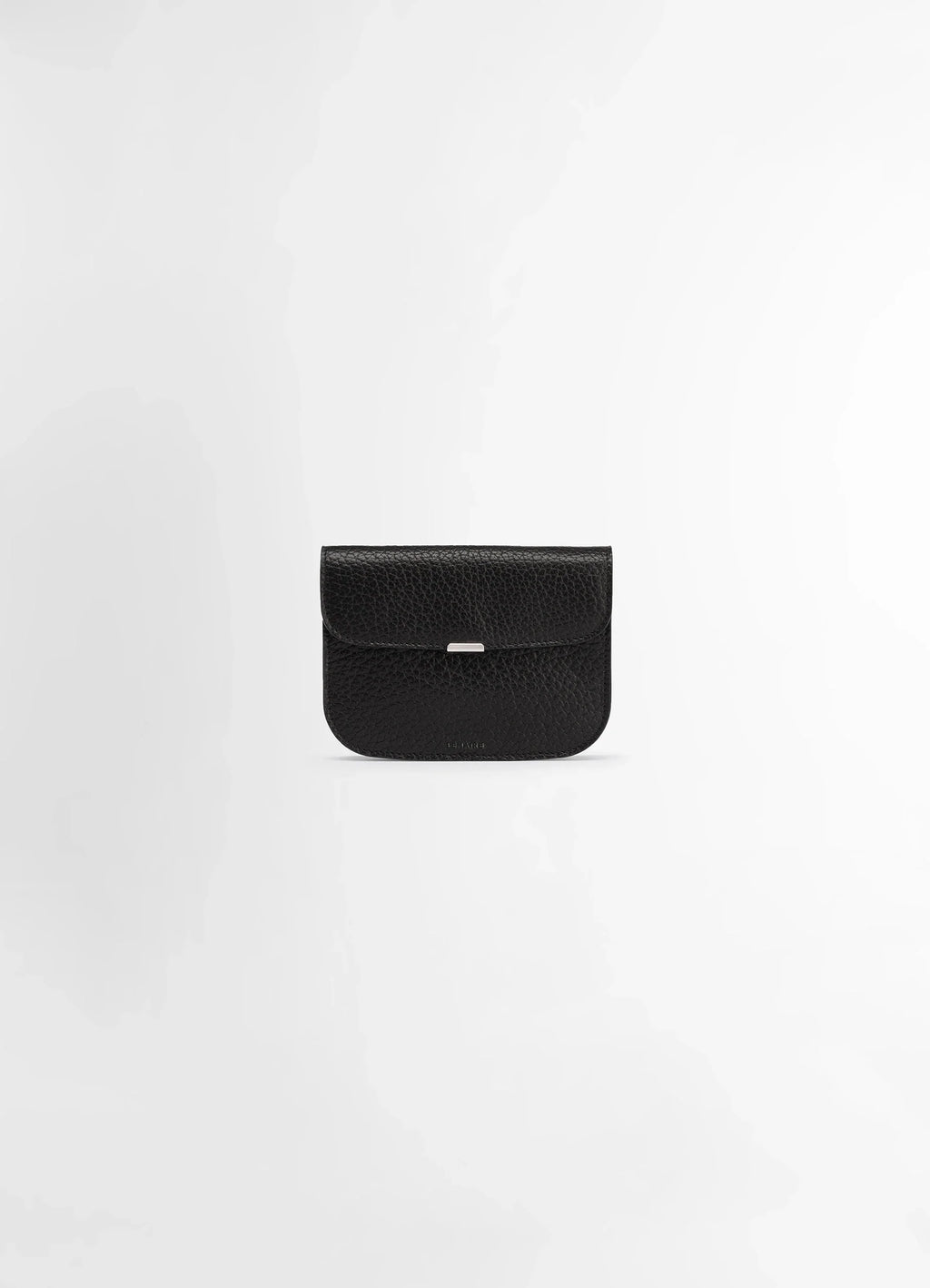 Lemaire Soft Tab Wallet in Large Grained Cow Leather, product shot, Front view Soft touch, snap closure
