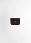 Lemaire Soft Tab Wallet in Large Grained Cow Leather, product shot, Front view Metal snap closure