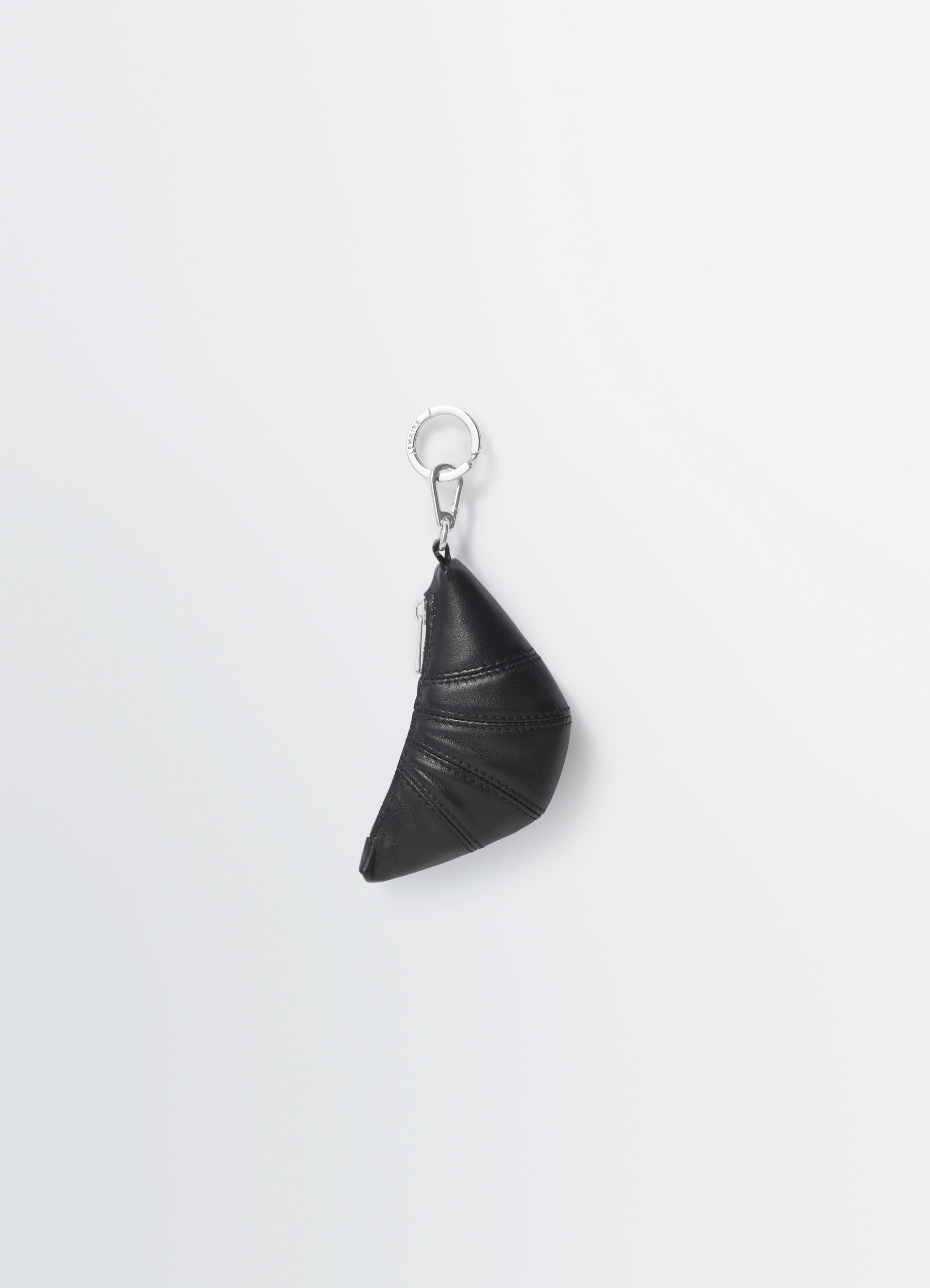 MINI CROISSANT KEYRING - Dark Chocolate - Soft Nappa Leather