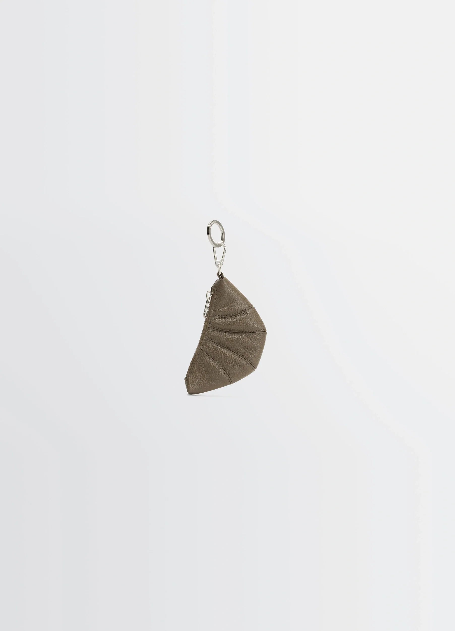 MINI CROISSANT KEYRING - Dark Khaki - Soft Grained Leather