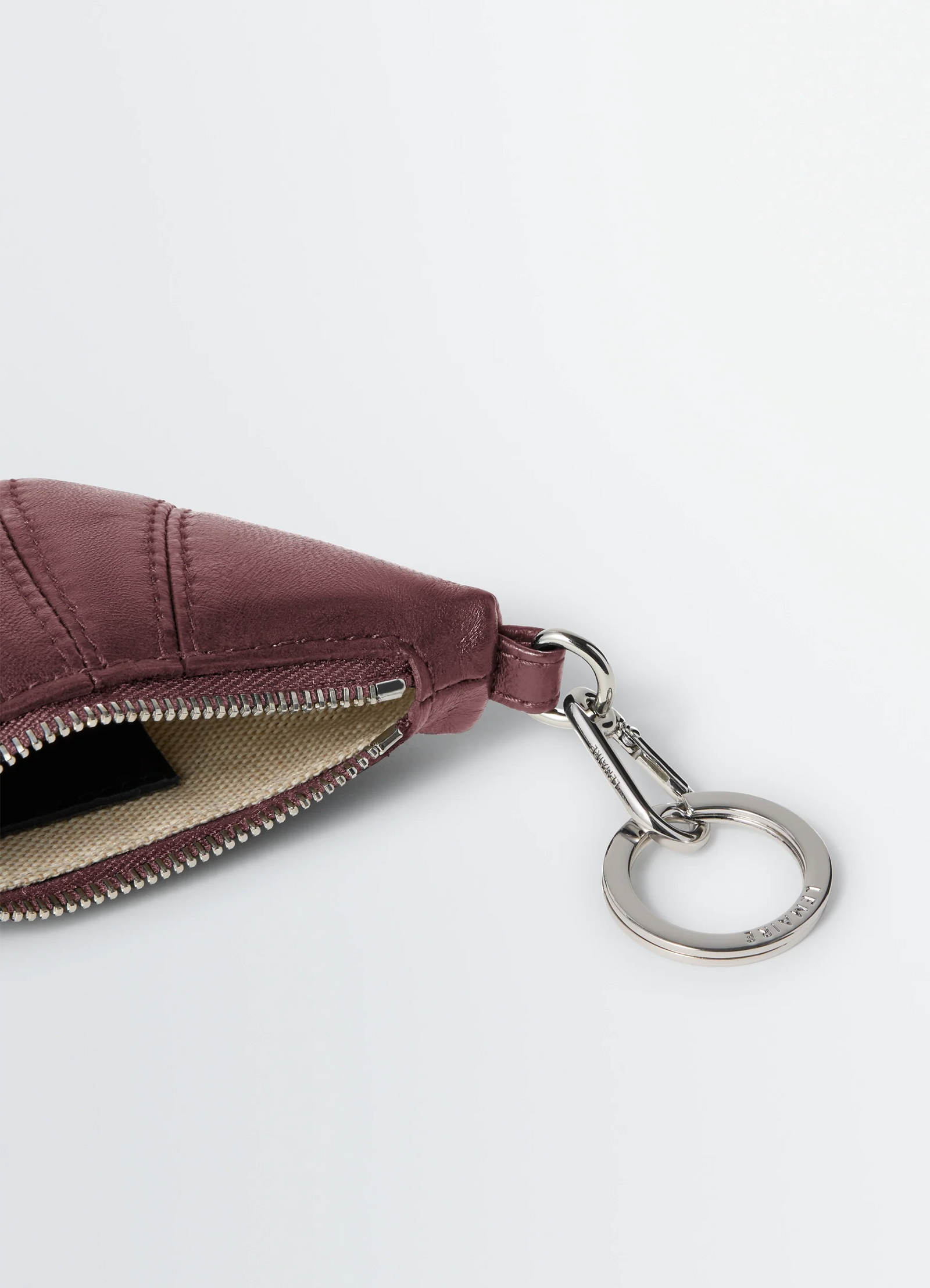 Mini croissant keyring in leather