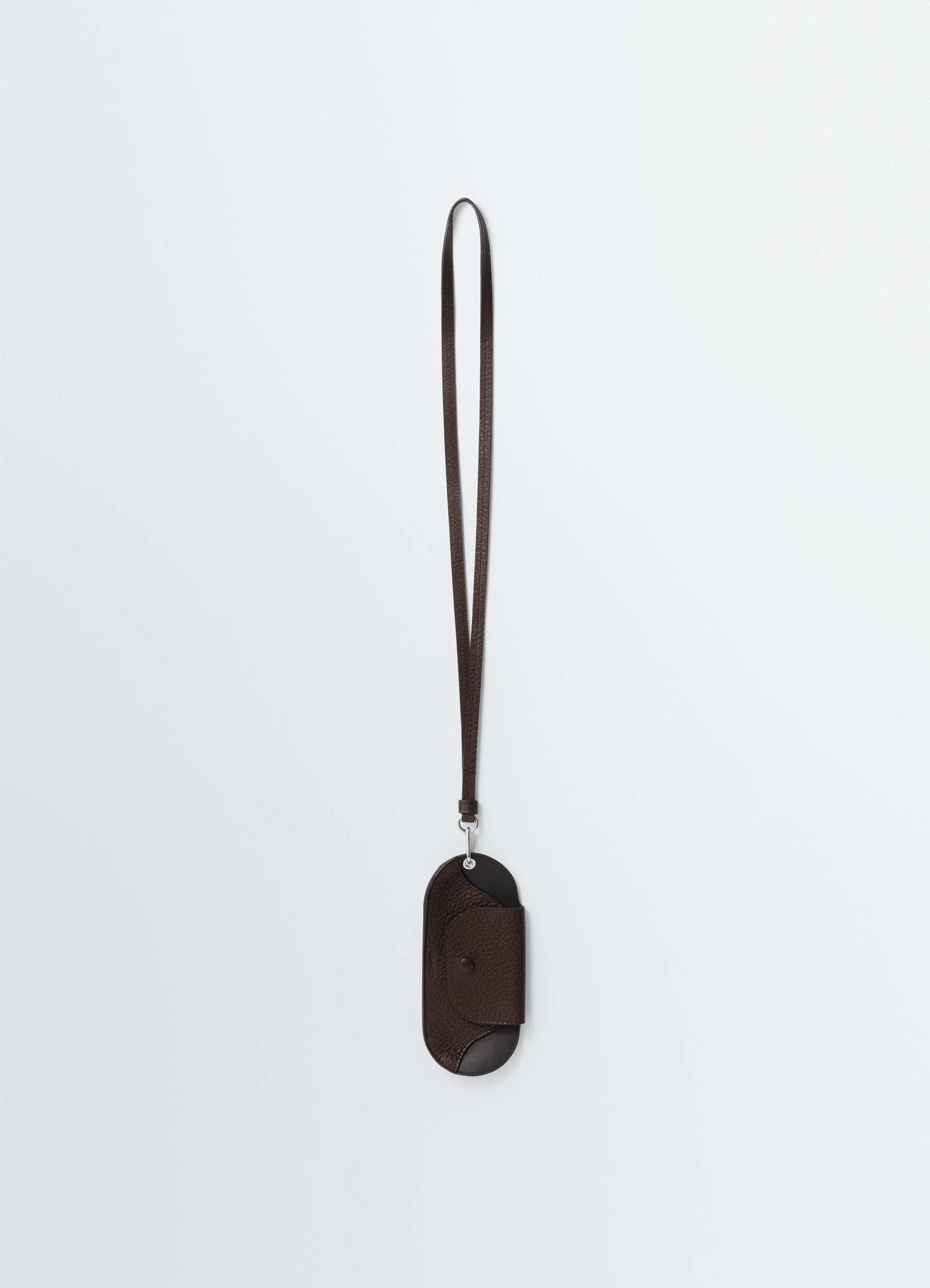 BELL GLASSES HOLDER IN LEATHER - Dark Chocolate - Grained Cow BELL GLASSES HOLDER IN LEATHER - Dark Chocolate - Grained Cow