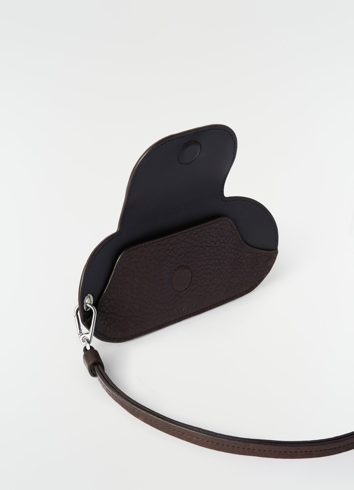 Bell glasses holder in glossy vegetable leather