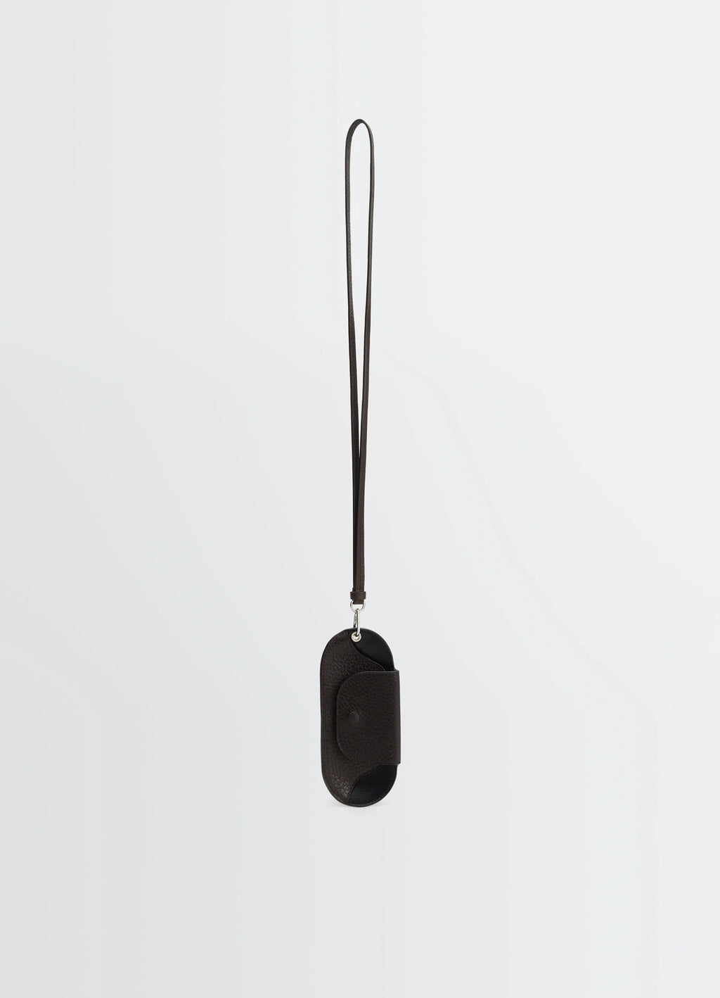 BELL GLASSES HOLDER in Grained Leather, product shot, Front view Textured appearance