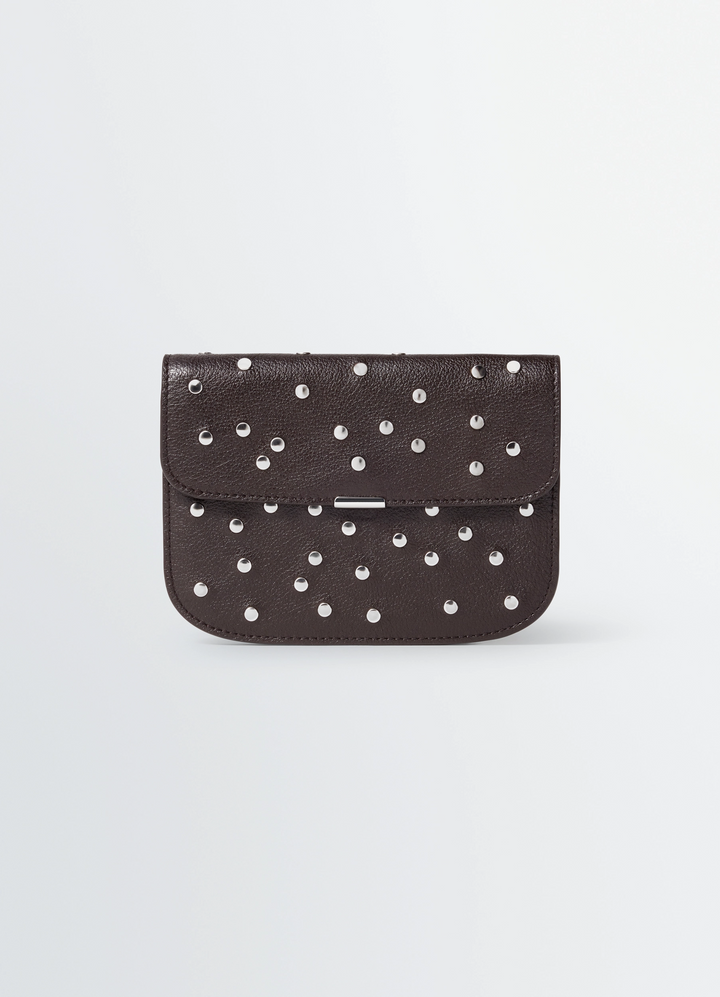 PORTEFEUILLE SOFT TAB EN CUIR AVEC RIVETS DOTS