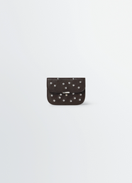 SOFT TAB STUDS DOTS CARD HOLDER IN LEATHER