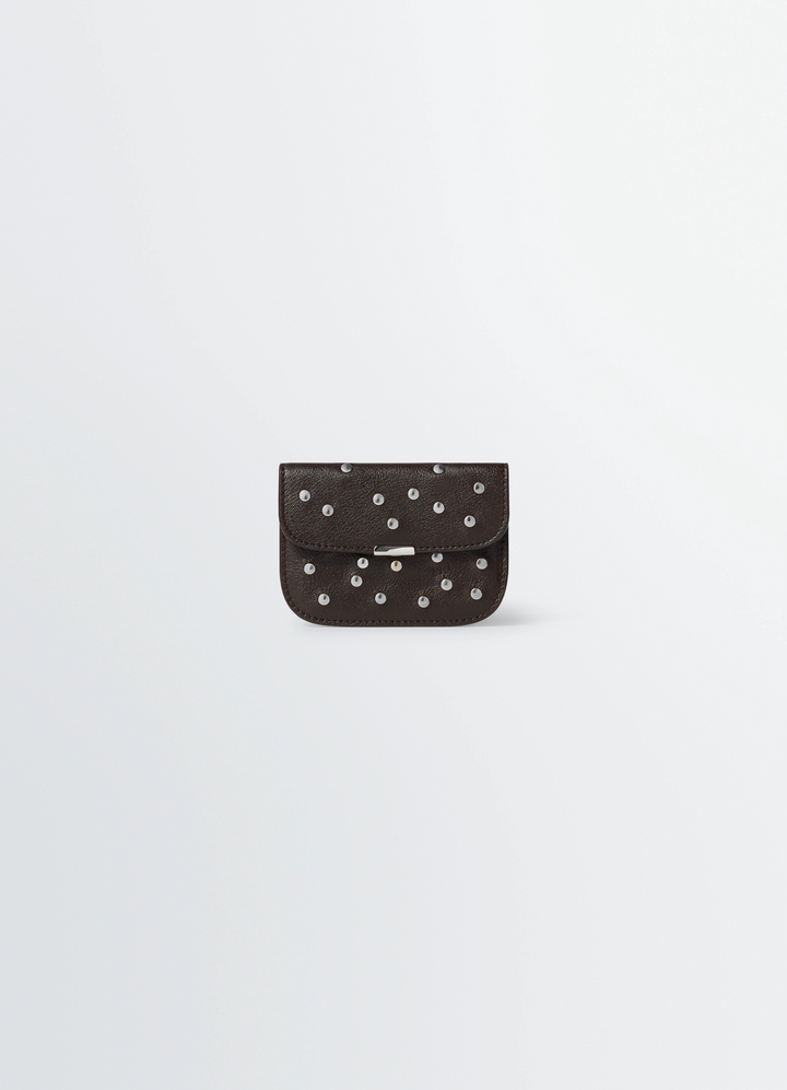 PORTE-CARTES SOFT TAB AVEC RIVETS DOTS EN CUIR