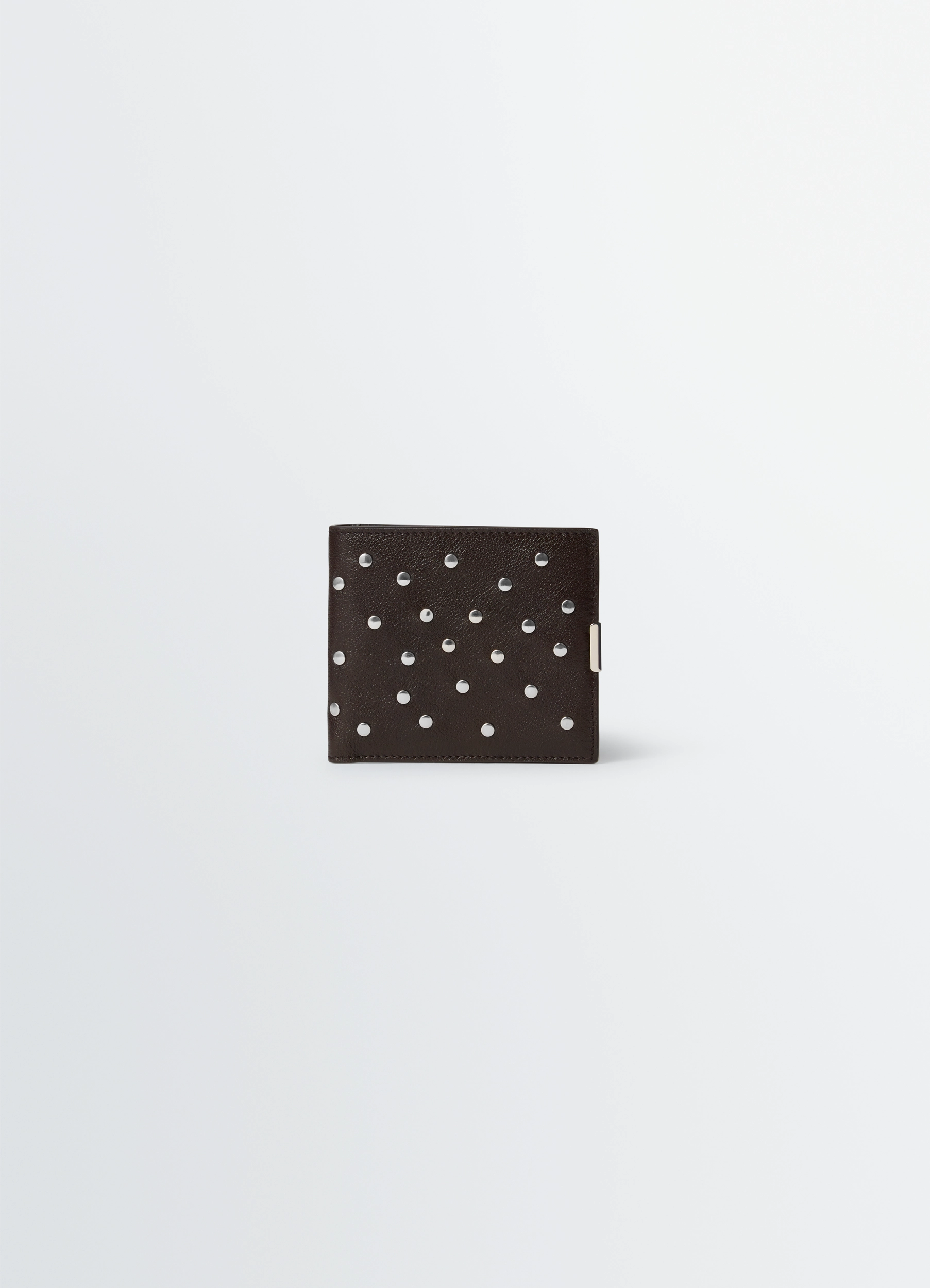 SOFT TAB STUDS DOTS BIFOLD WALLET IN LEATHER