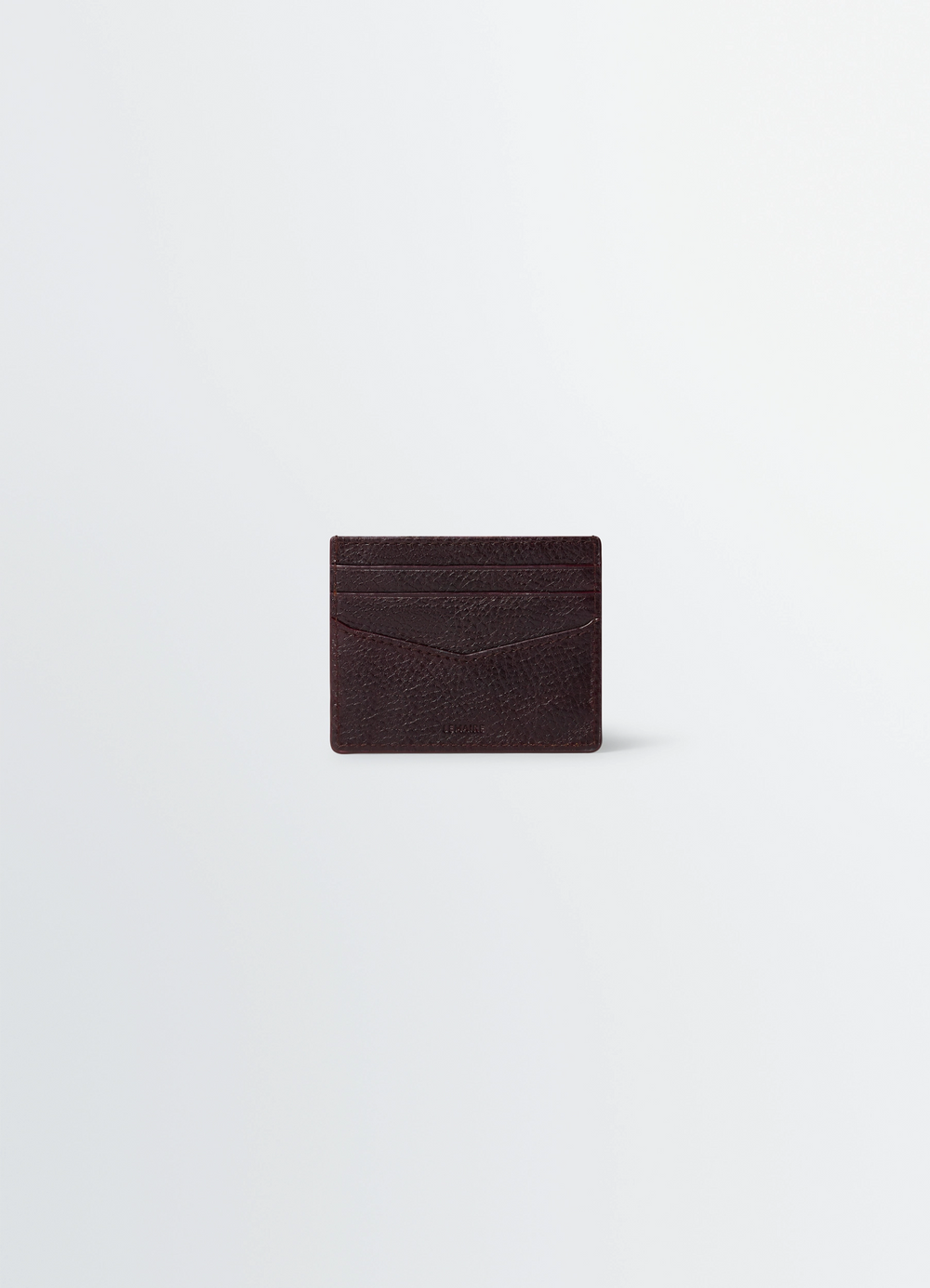 Gear Card Holder in Glossy Vegetable-Tanned Leather, product shot, side angle sleek profile design