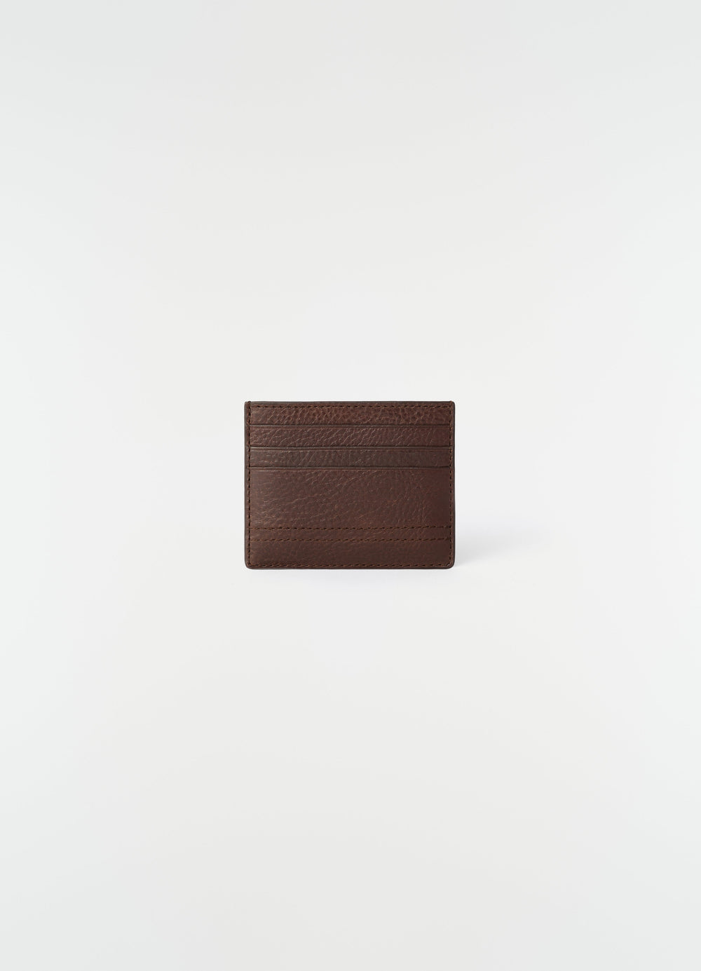 Porte-cartes Gear en cuir, coloris marron, vue produit sur fond blanc