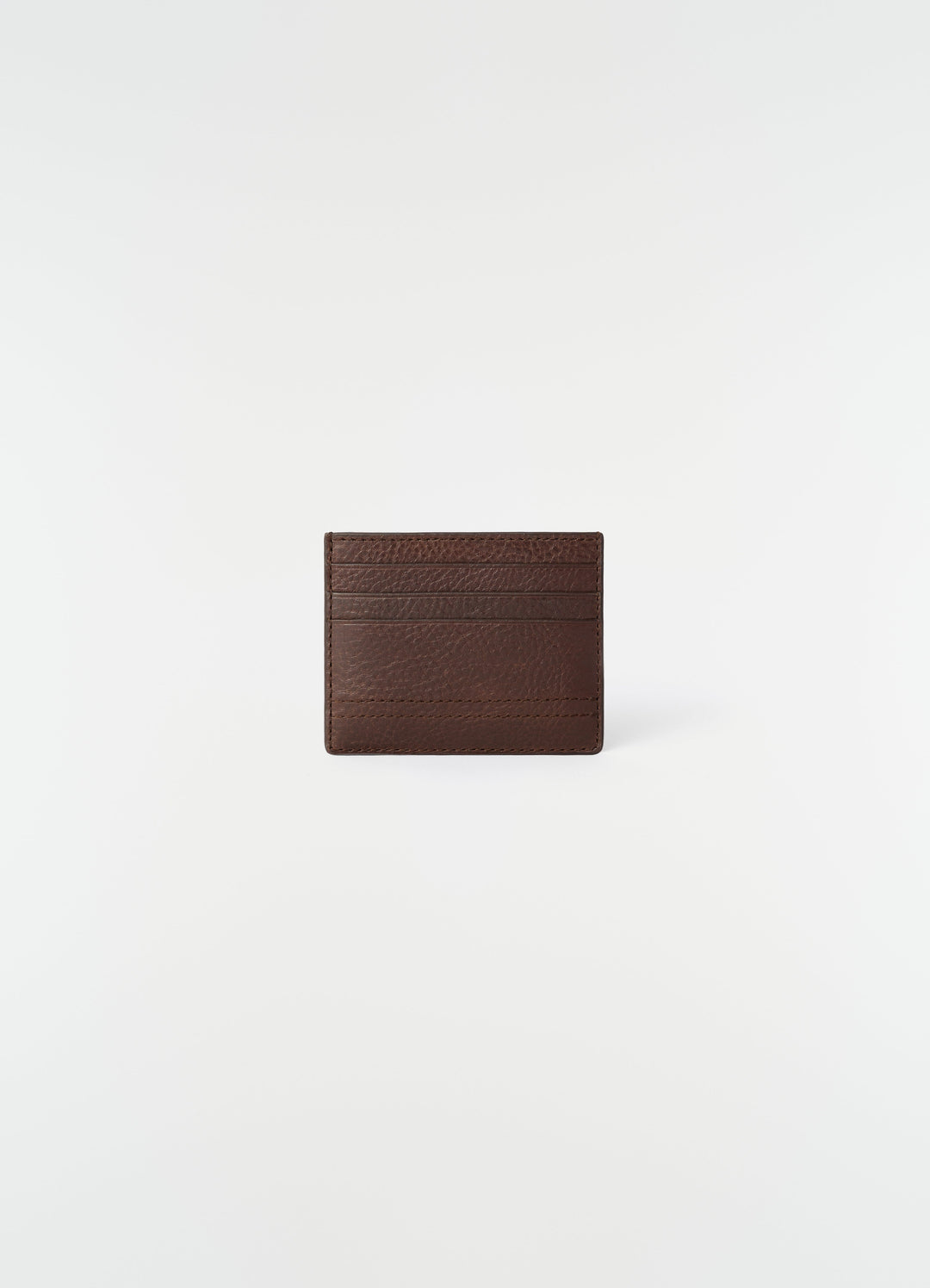 Gear brown leather card holder with multiple slots LEMAIRE plain white background