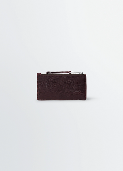 GEAR CARD HOLDER AND COIN PURSE IN LEATHER - Dark Eggplant