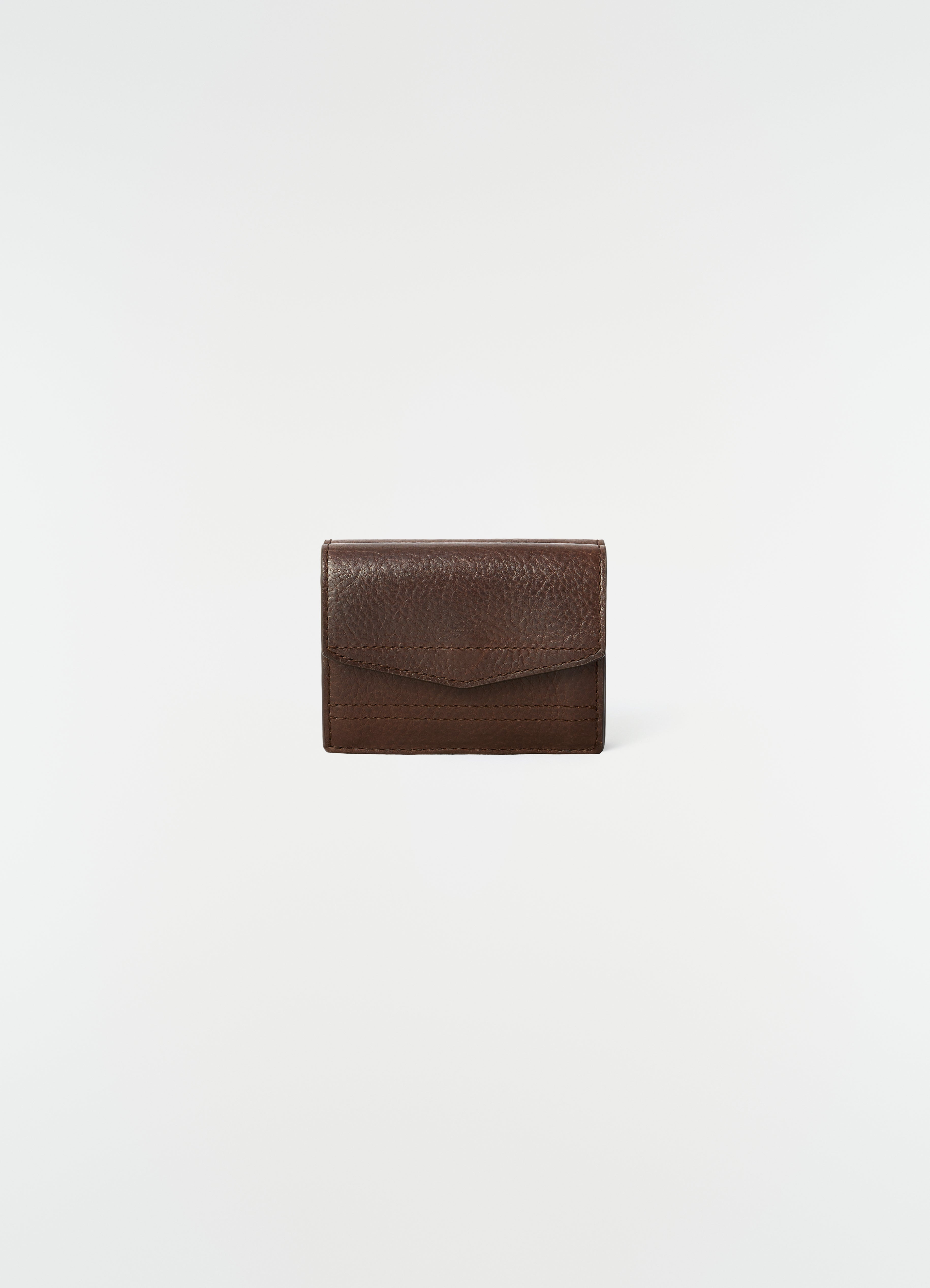GEAR TRIFOLD WALLET IN LEATHER - Cherrywood - Glossy Vegetable
