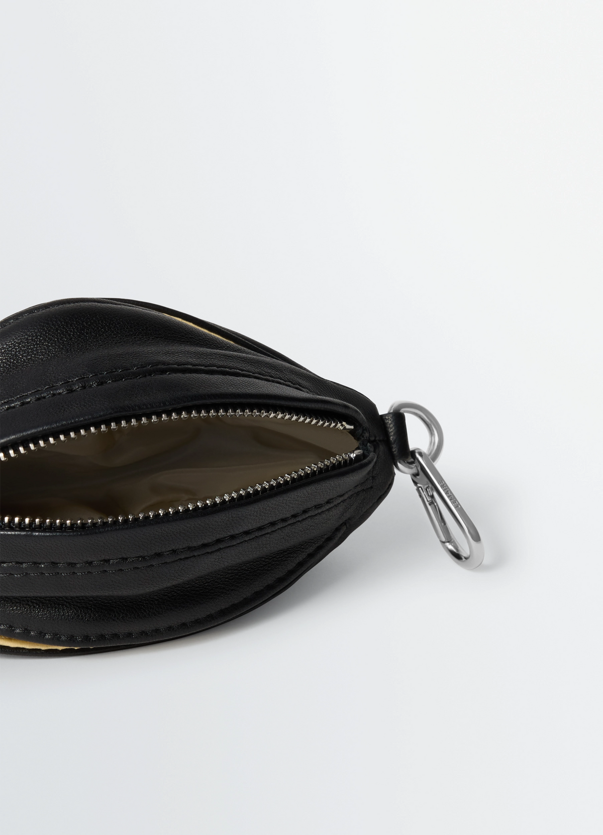 BALLOON BAG CHARM IN LEATHER - Black / Macadamia - Nappa Lambskin