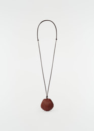 SHELL MIRROR IN PATINATED CALFSKIN