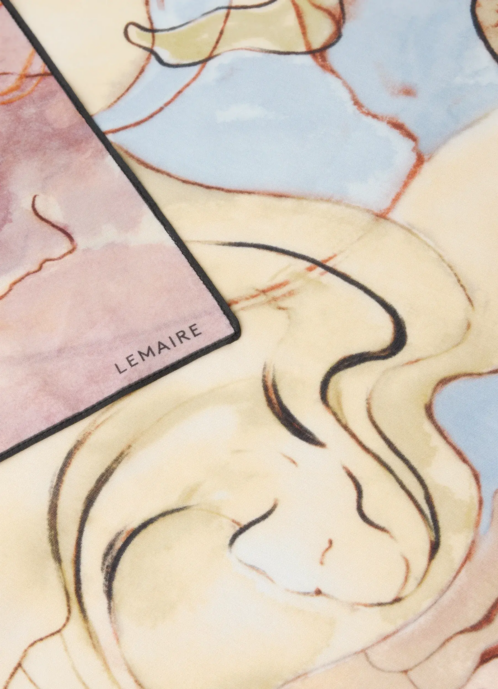 Aquarel pareo 100x150 in watercolor cotton, product shot, detail shot aquarel printed