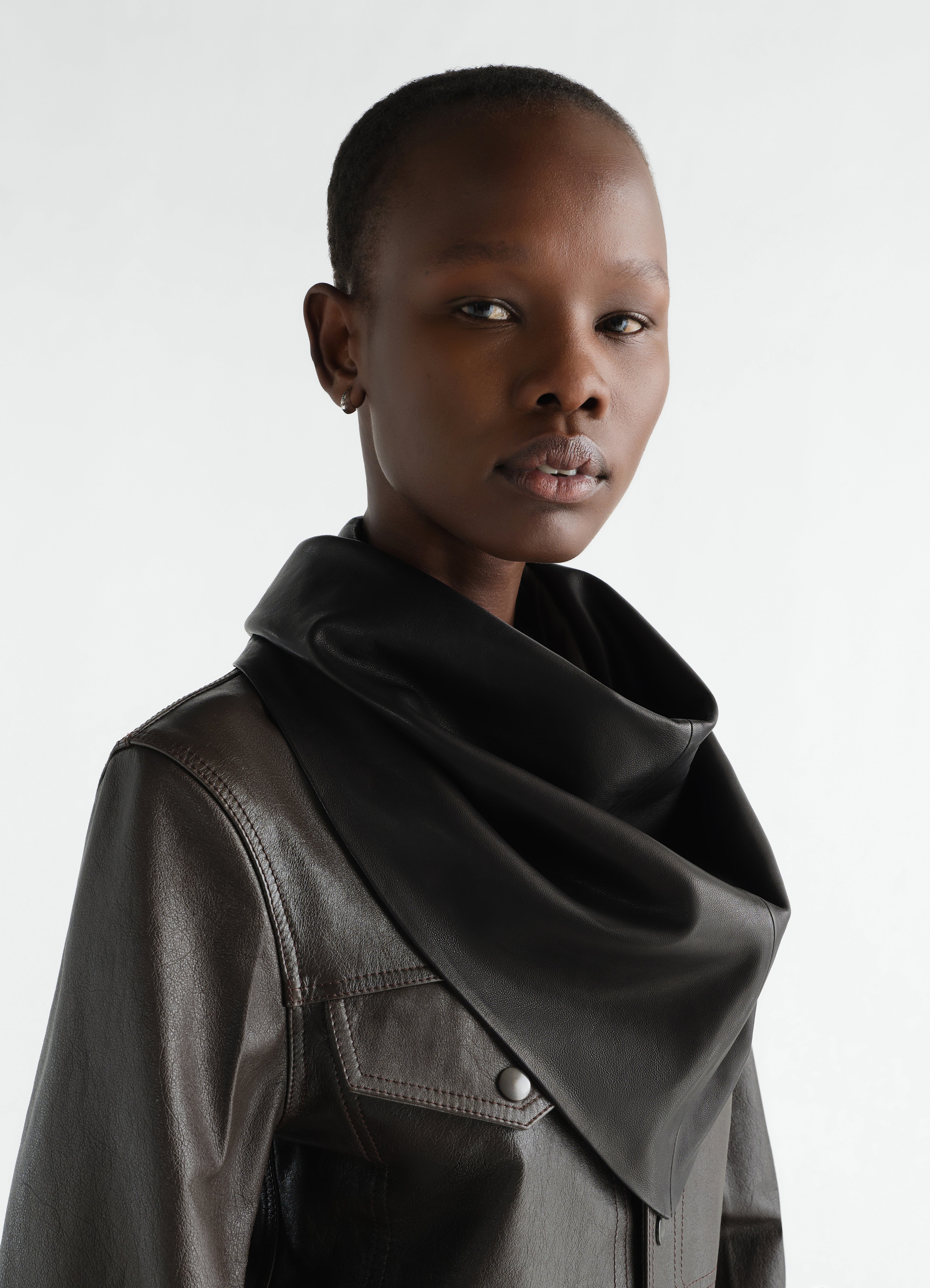 LEATHER TRIANGLE SCARF