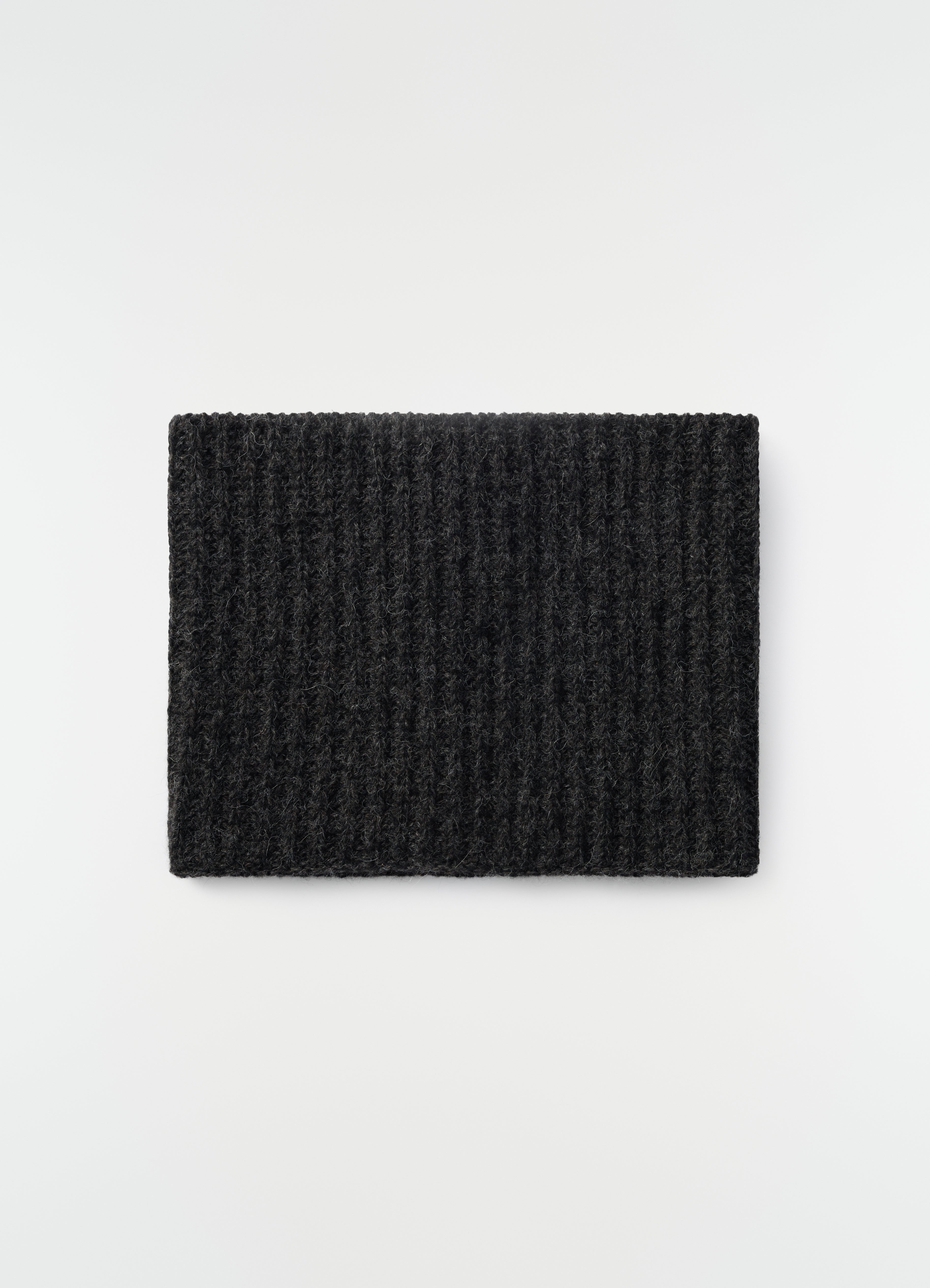 NECK WARMER IN ALPACA AND YAK WOOL BLEND - Black / Mink Brown