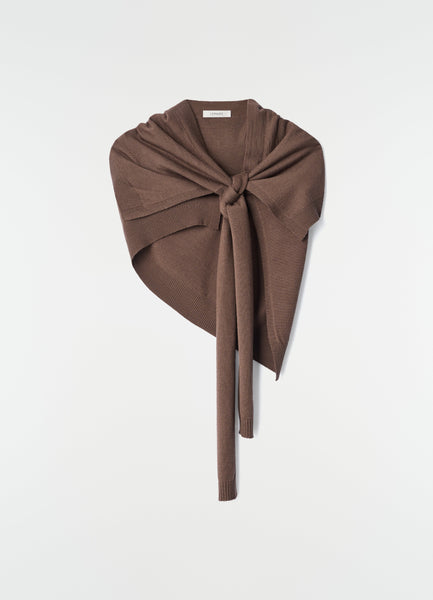 TROMPE L'OEIL SCARF IN MERINO BLEND - Shitake - Merino Blend